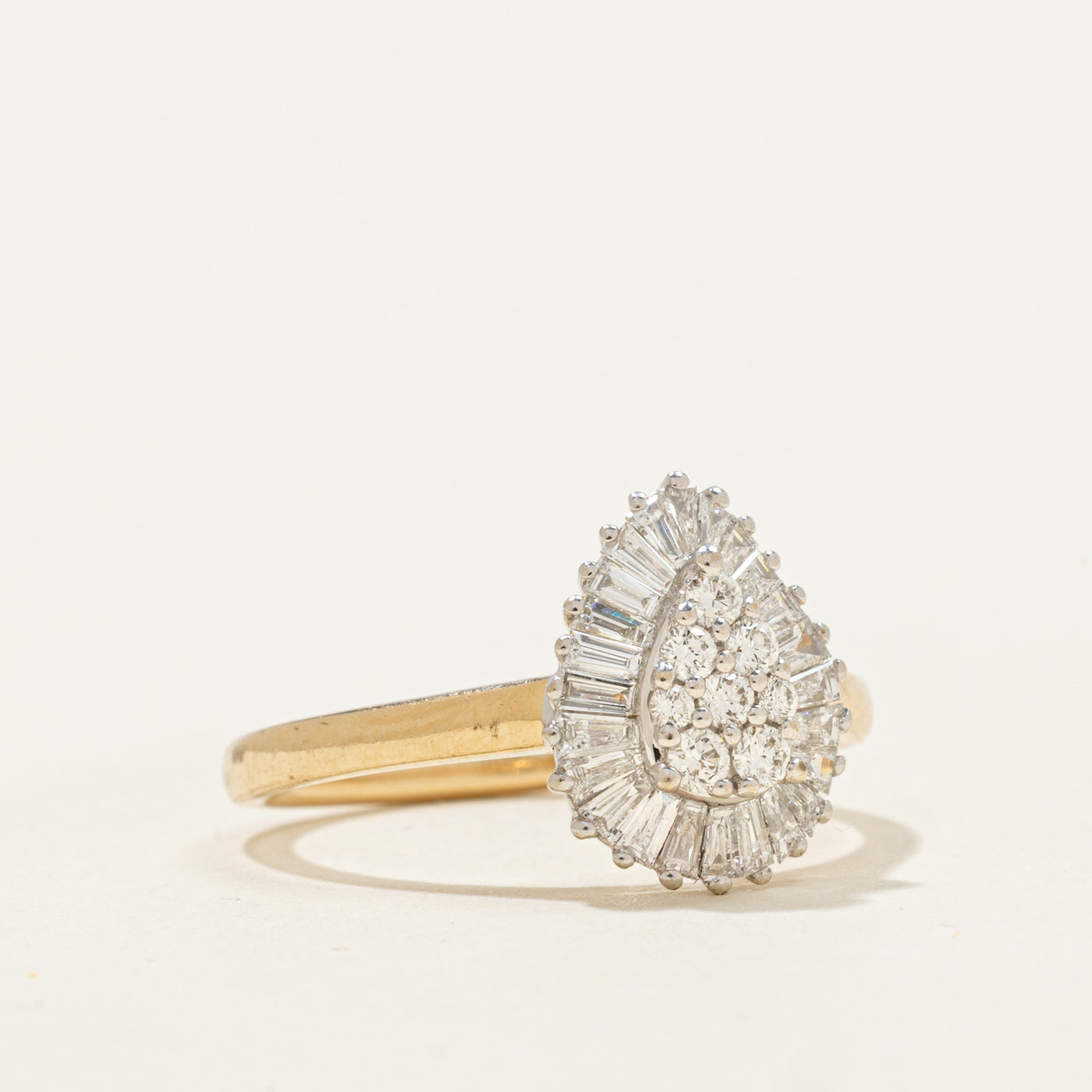 14k Diamond Pear Cluster Ring | 0.52ctw | SZ 7