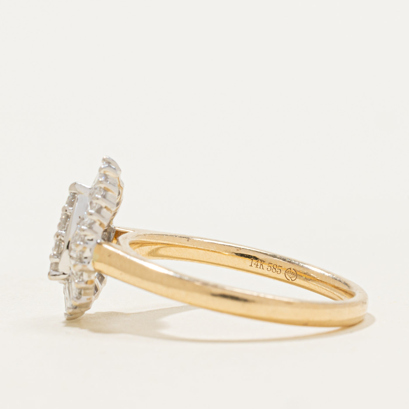 14k Diamond Pear Cluster Ring | 0.52ctw | SZ 7