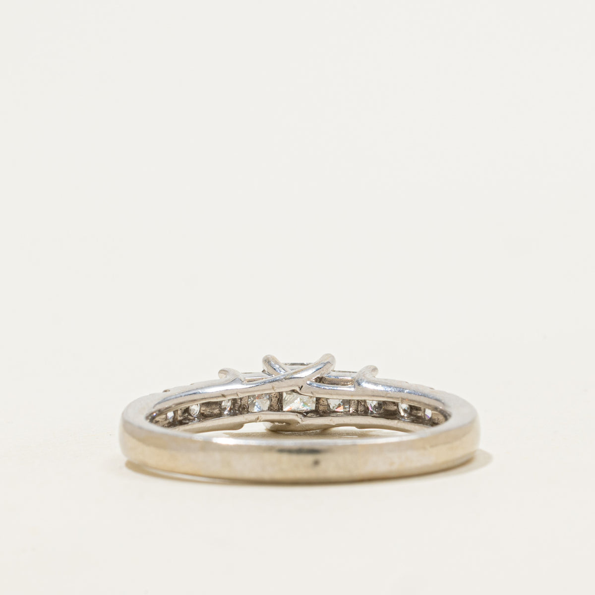 14k Three Stone Princess Cut Diamond Accented Ring | 1.06ctw | SZ 10
