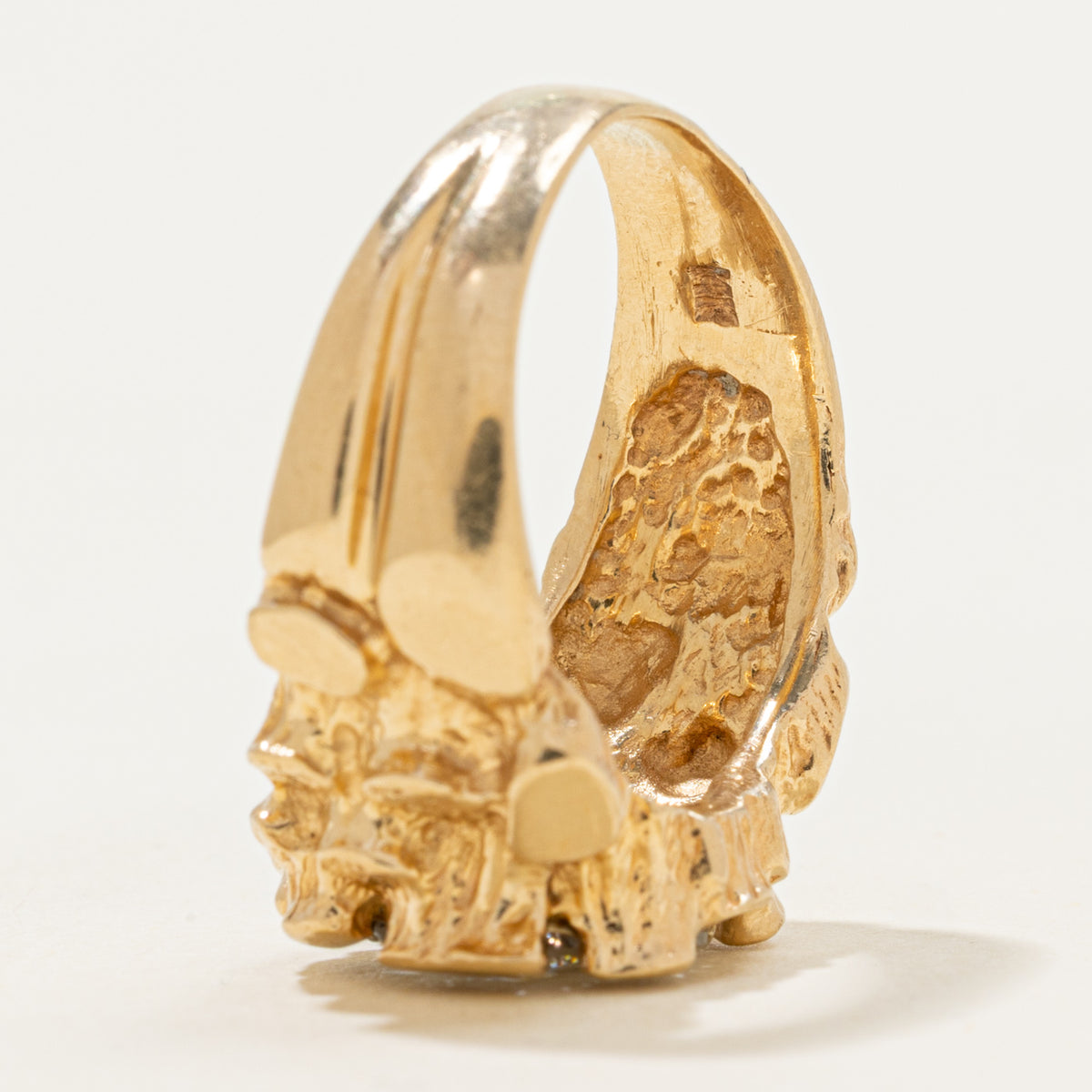 14k Diamond Cluster Nuggety Signet Ring | 0.85ctw | SZ 9.25
