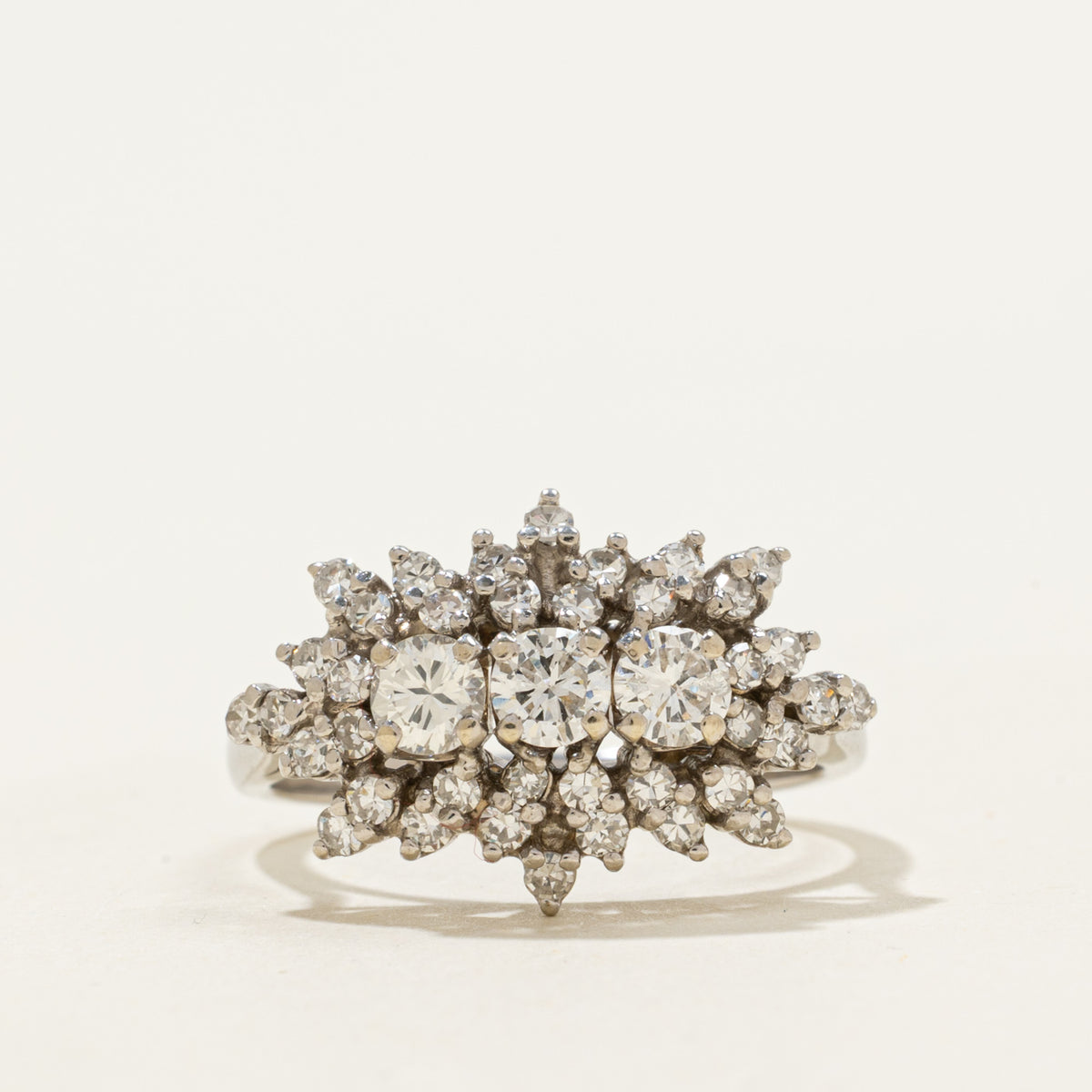 18k Diamond Petal Cluster Ring | 0.88ctw | SZ 7.25