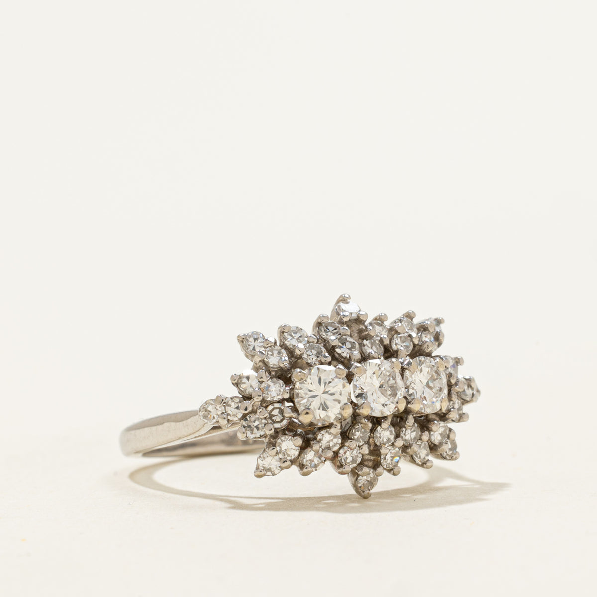 18k Diamond Petal Cluster Ring | 0.88ctw | SZ 7.25