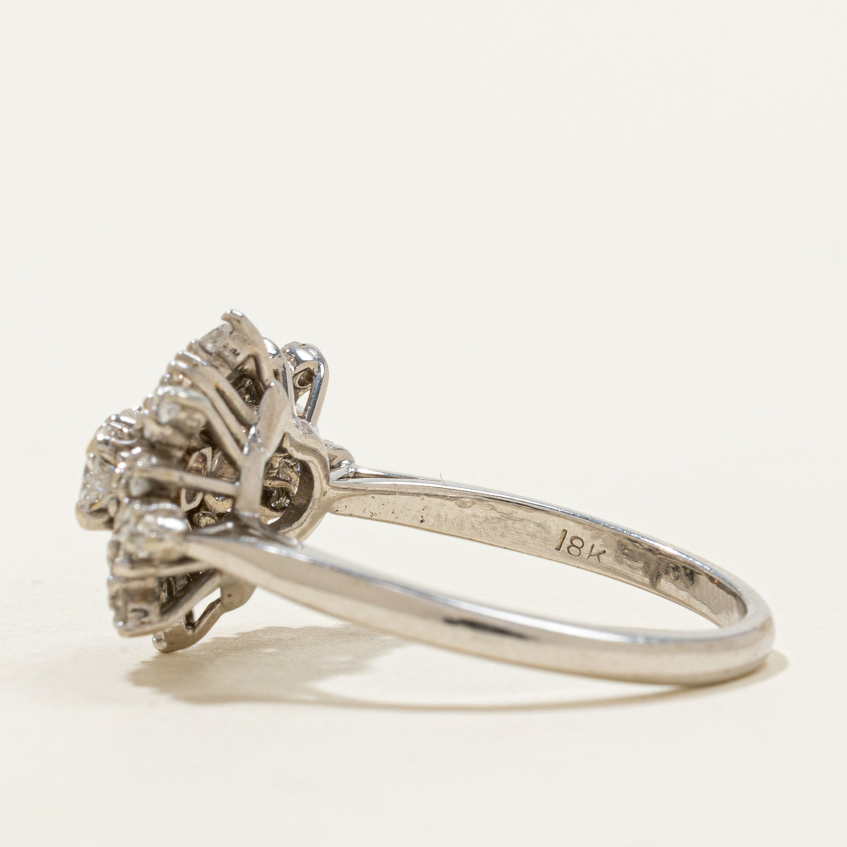 18k Diamond Petal Cluster Ring | 0.88ctw | SZ 7.25