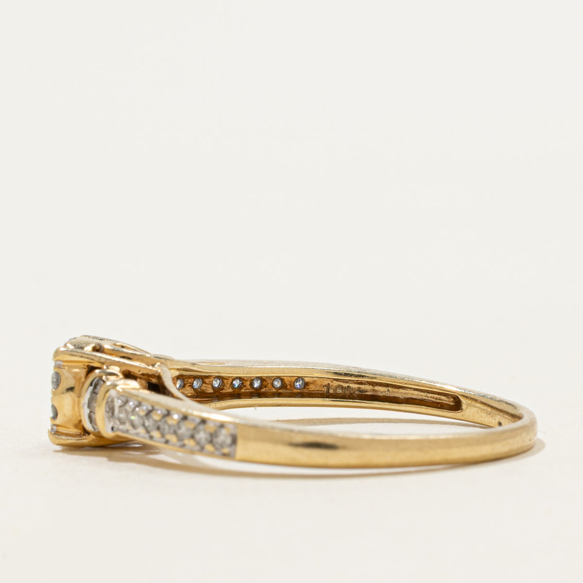 10k Illusion Set Diamond Accented Ring | 0.28ctw | SZ 8.75