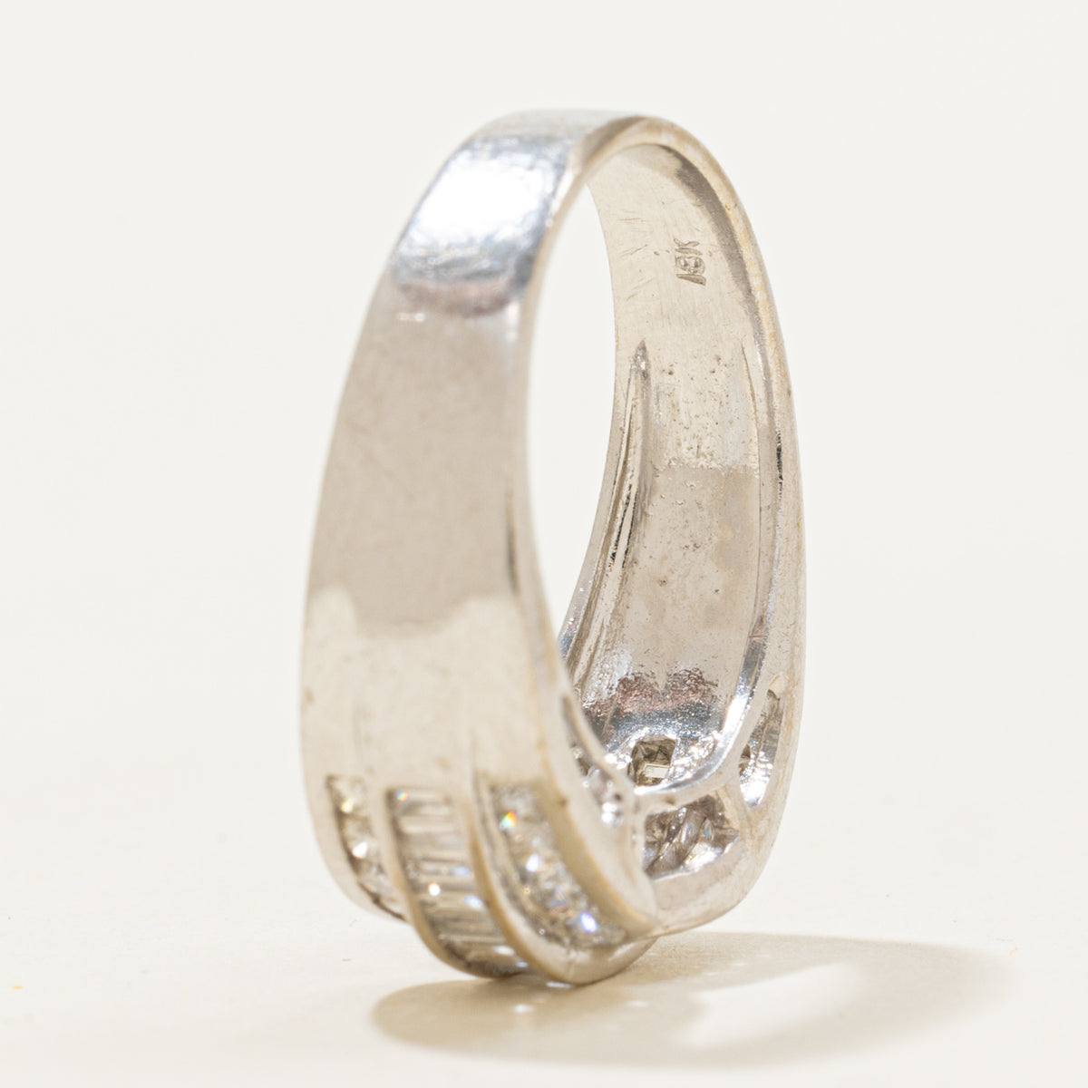 18k Multi Row Diamond Pinched Ring | 0.56ctw | SZ 6.75