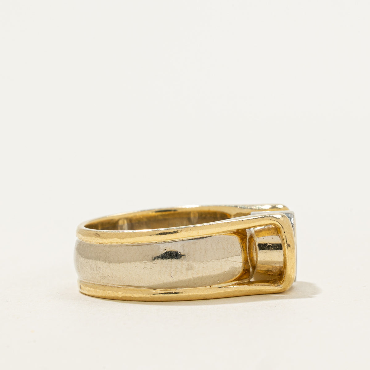18k Bezel Set Diamond Chunky Ring | 0.97ct SI1 G/H | SZ 6.5