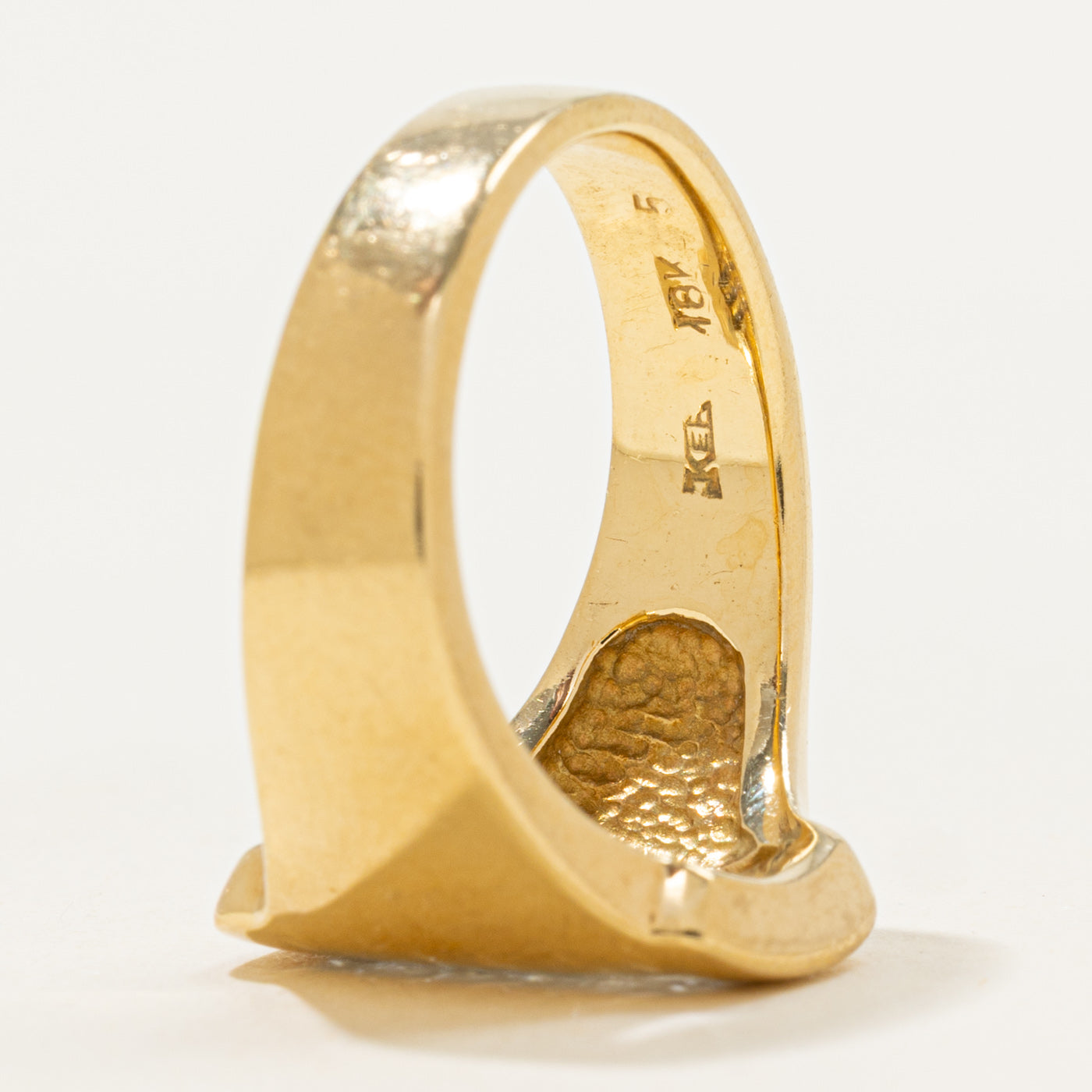 18k Princess Cut Diamond Grid Signet Ring | 0.96ctw | SZ 8.5