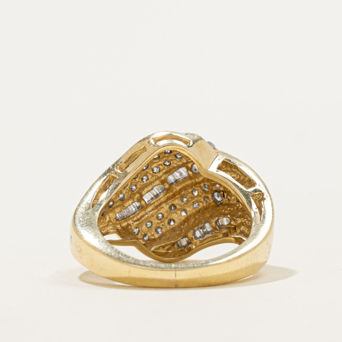 10k Multi Cut Diamond Waterfall Wave Ring | 0.85ctw | SZ 4.75
