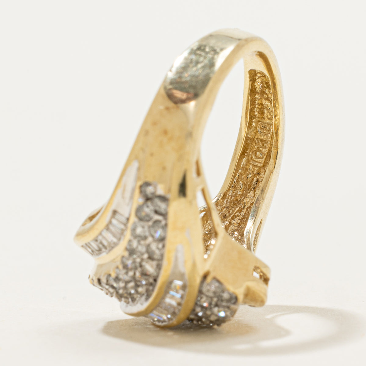 10k Multi Cut Diamond Waterfall Wave Ring | 0.85ctw | SZ 4.75