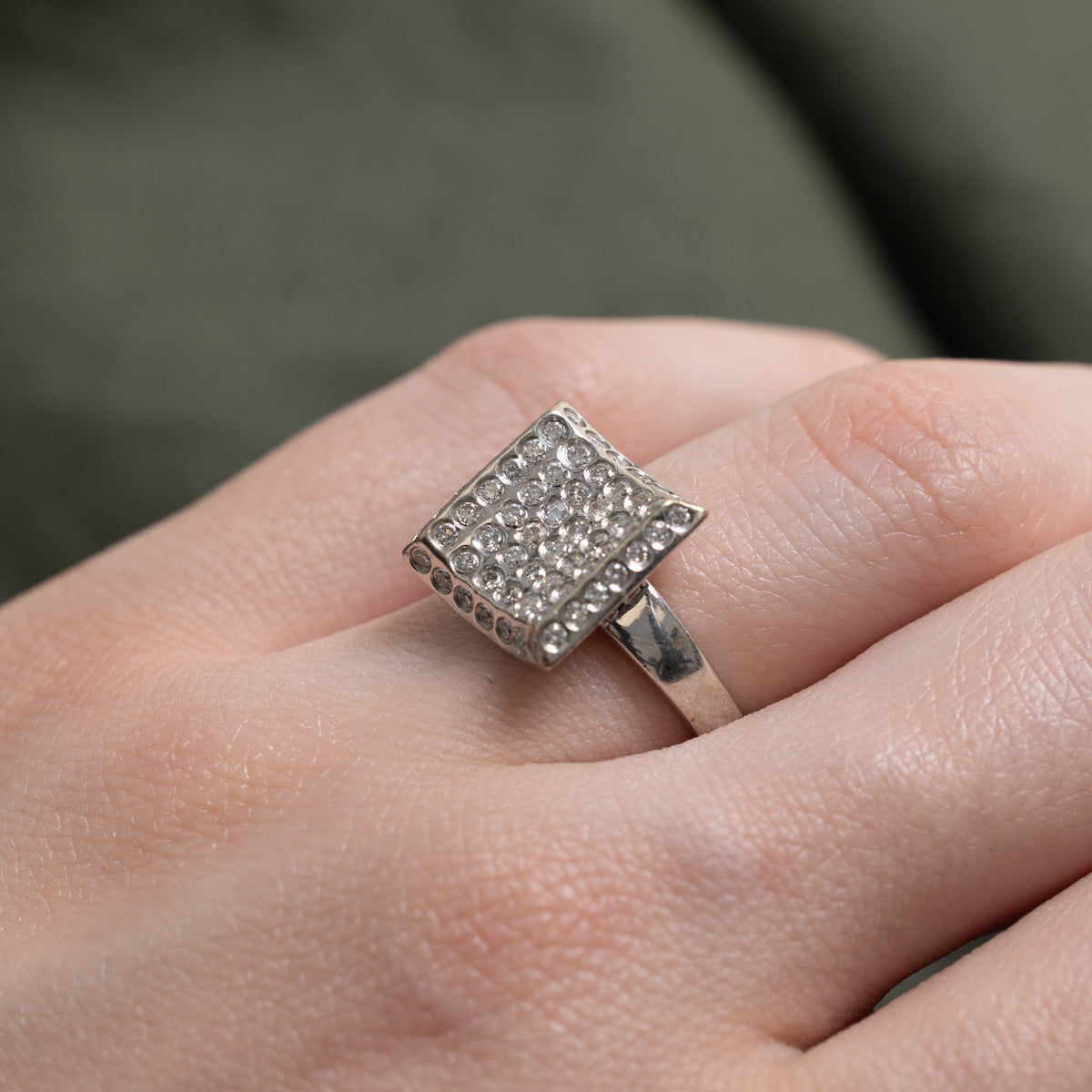 14k Diamond Square Grid Cocktail Ring | 0.50ctw | SZ 5.5