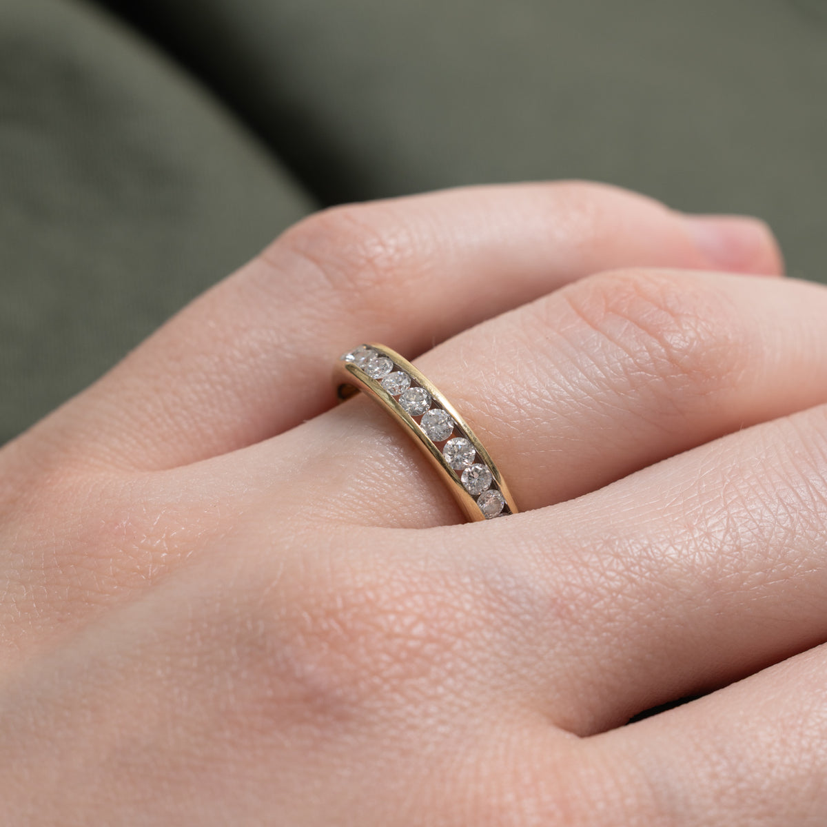 14k Channel Set Semi Eternity Diamond Band | 0.45ctw | 4.05mm | SZ 5.75