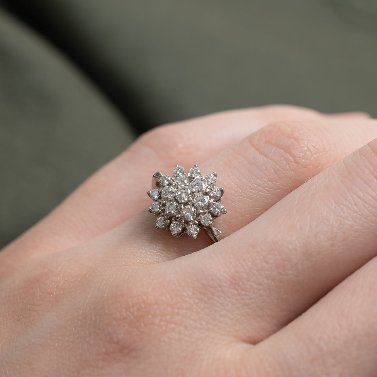 14k Diamond Petal Cluster Ring | 0.55ctw | SZ 6.25