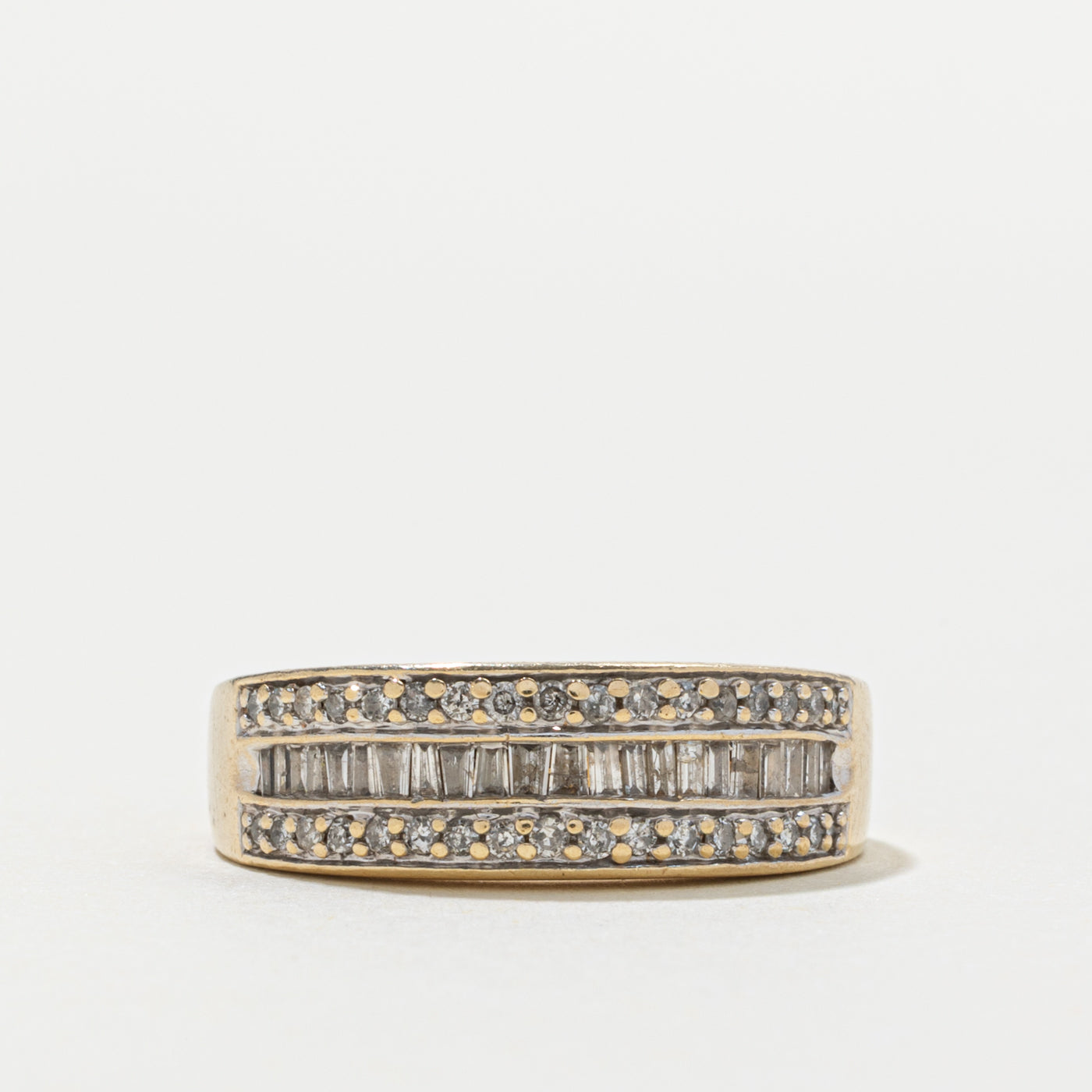 10k Baguette Diamond Multi Row Band | SZ 7.25