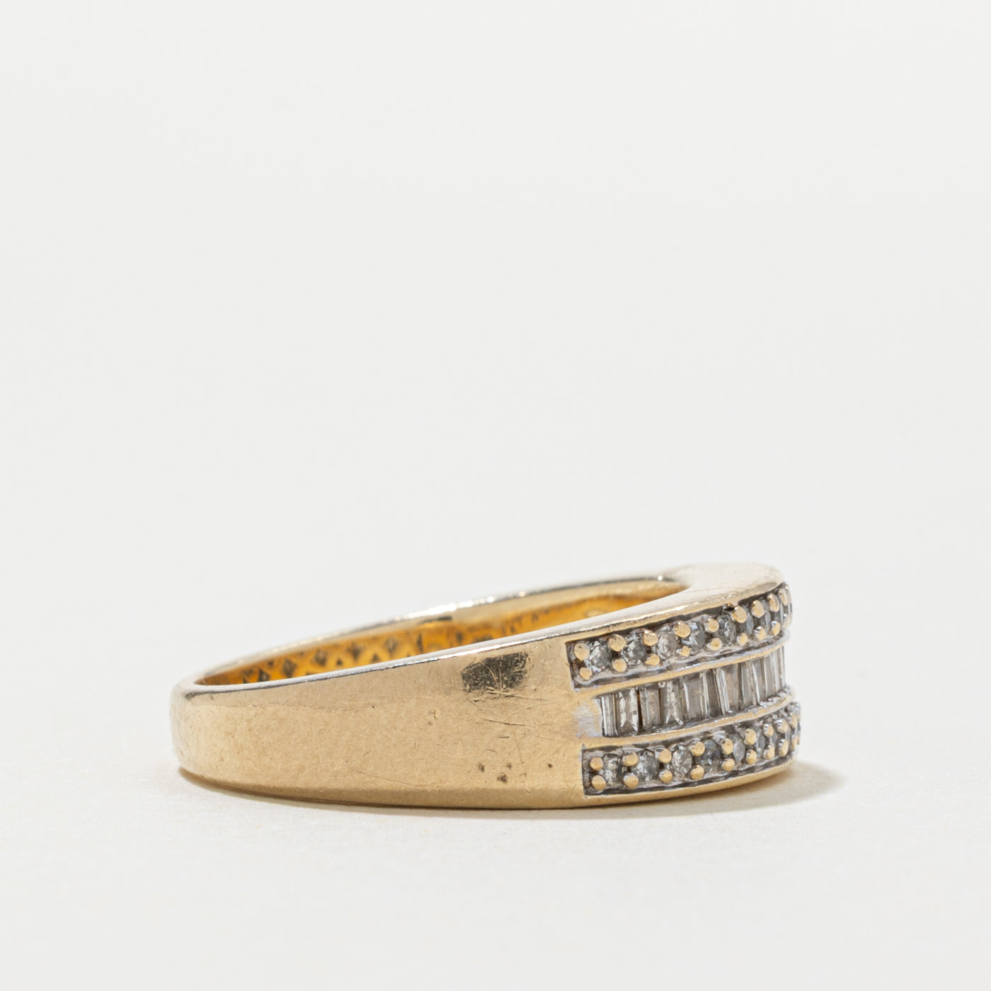 10k Baguette Diamond Multi Row Band | SZ 7.25