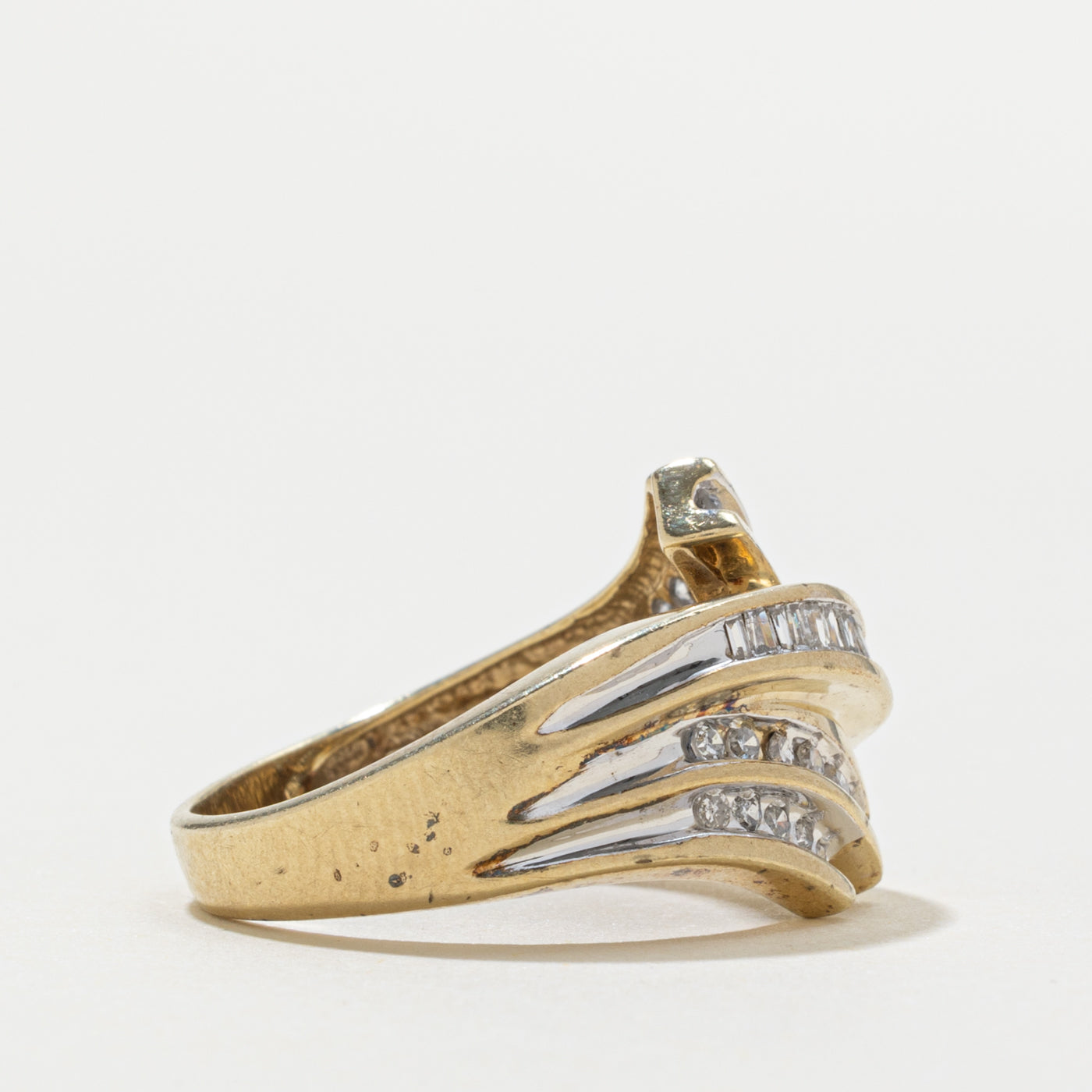 10k Diamond Multi Row Bypass Ring | SZ 7
