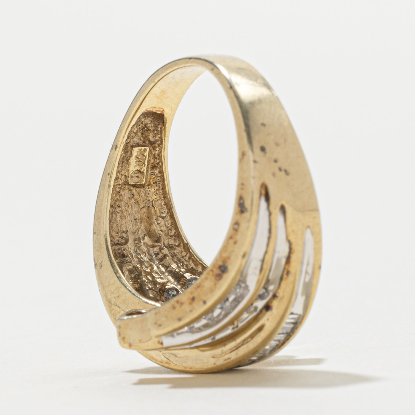 10k Diamond Multi Row Bypass Ring | SZ 7
