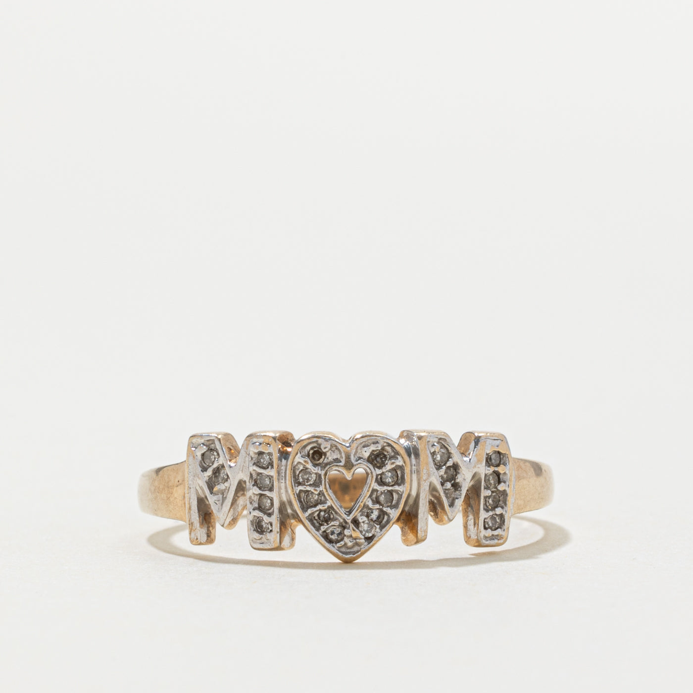 10k Diamond "MOM" Ring | SZ 10.25