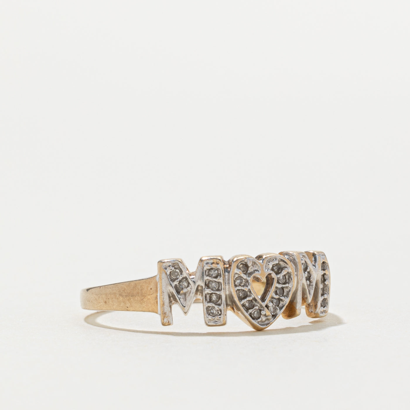 10k Diamond "MOM" Ring | SZ 10.25