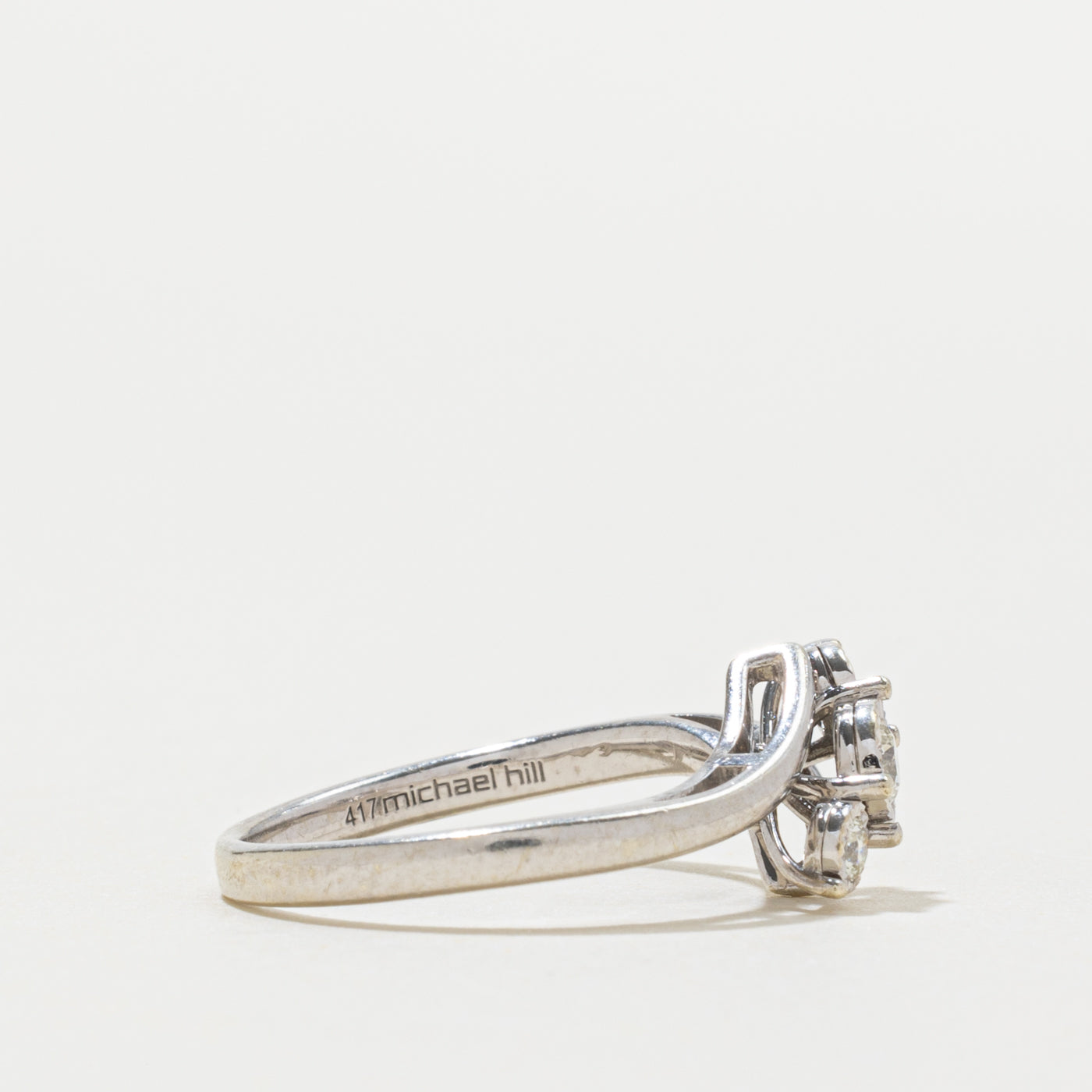 10k Three Stone Diamond Bypass Ring | SZ 5.25