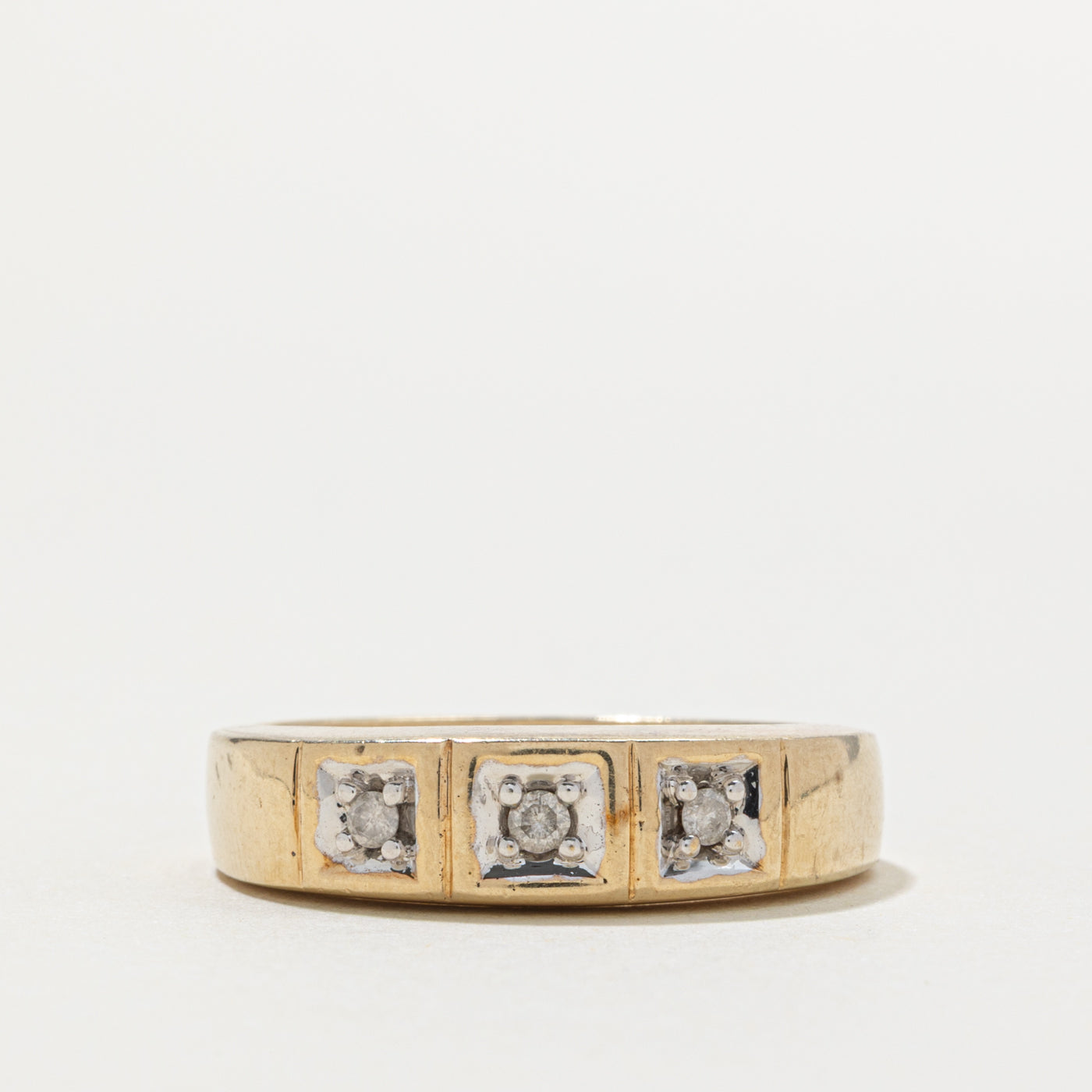 10k Three Stone Diamond Band | SZ 11