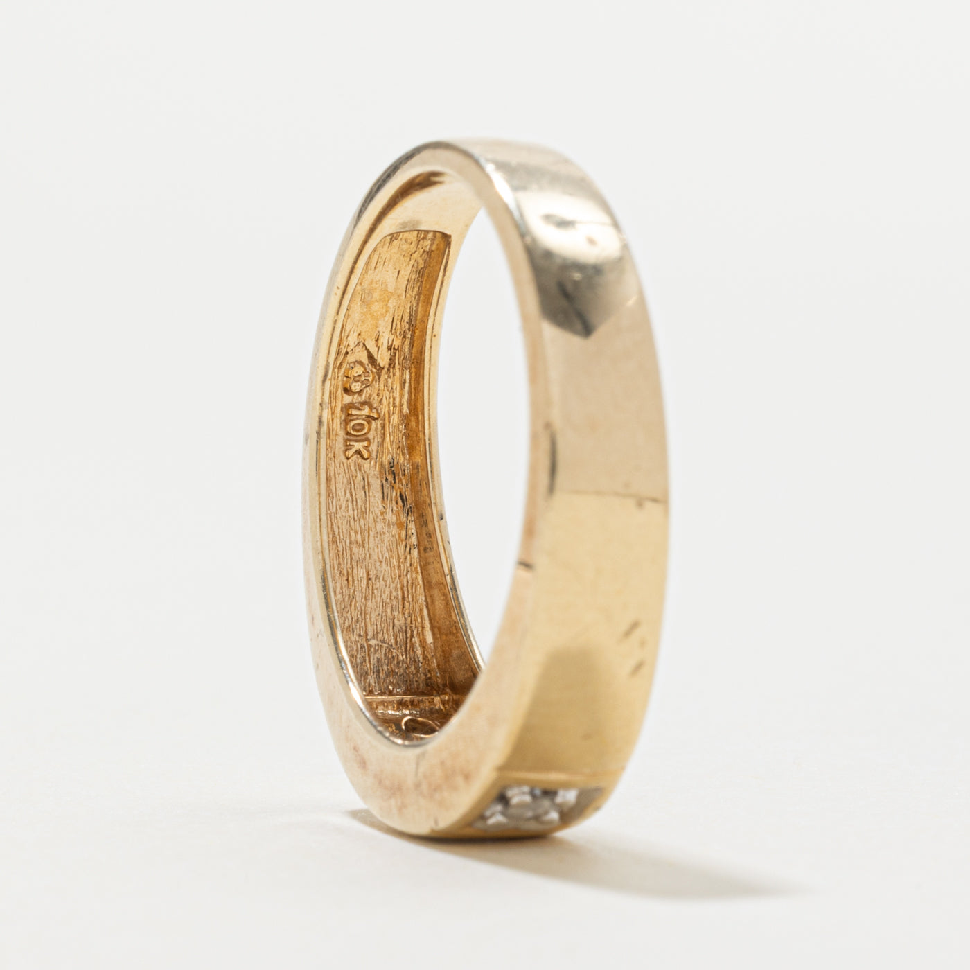 10k Three Stone Diamond Band | SZ 11