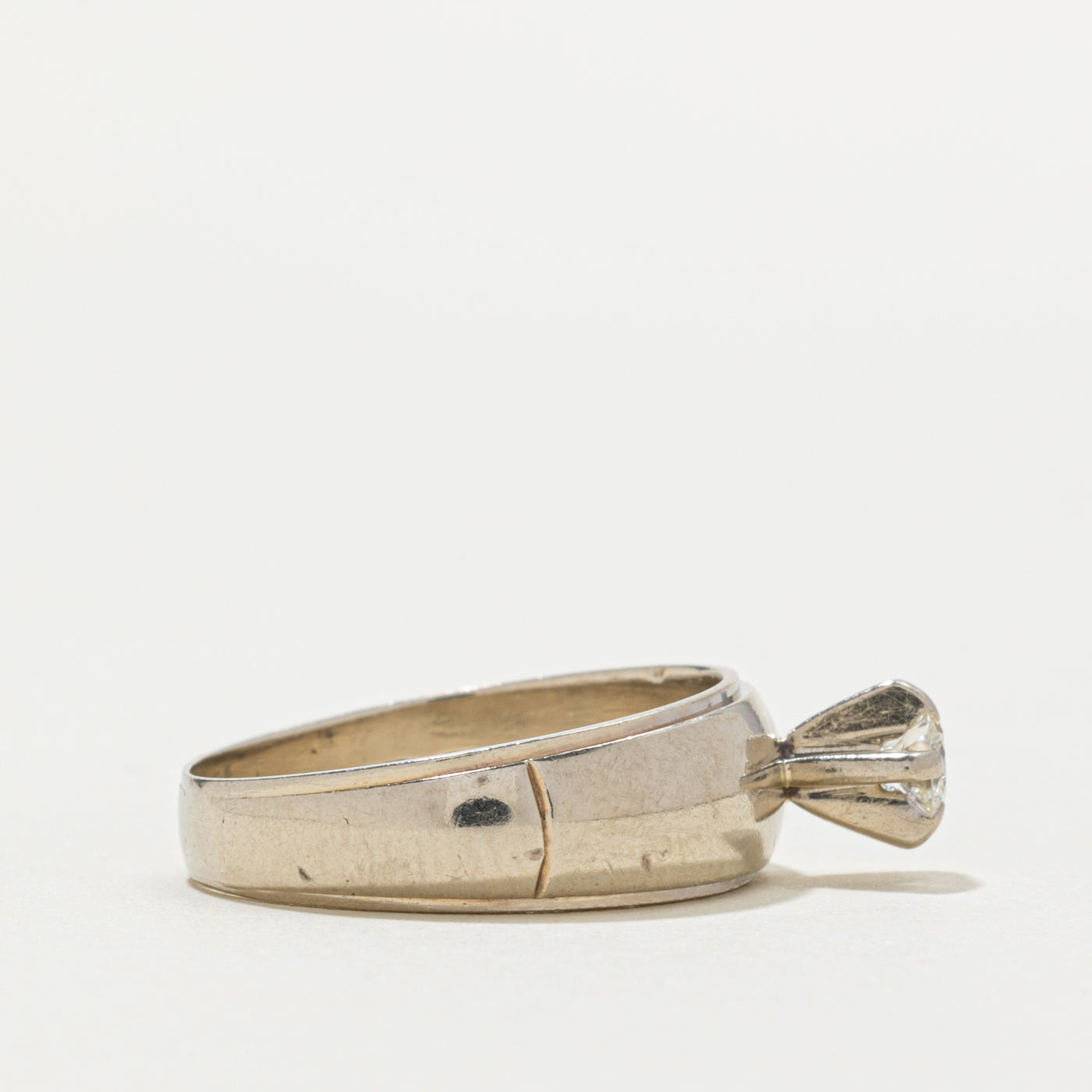 Vintage Canadian 14k High Set Diamond Ring | SZ 7.25