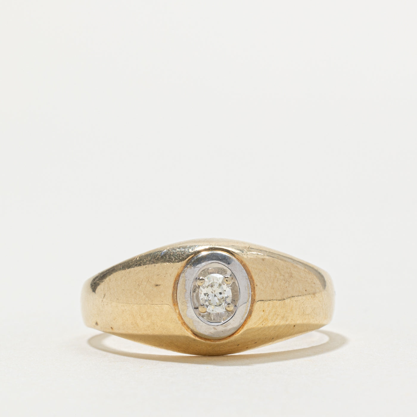 10k Oval Cut Diamond Dome Ring | 0.11ctw | SZ 11.25