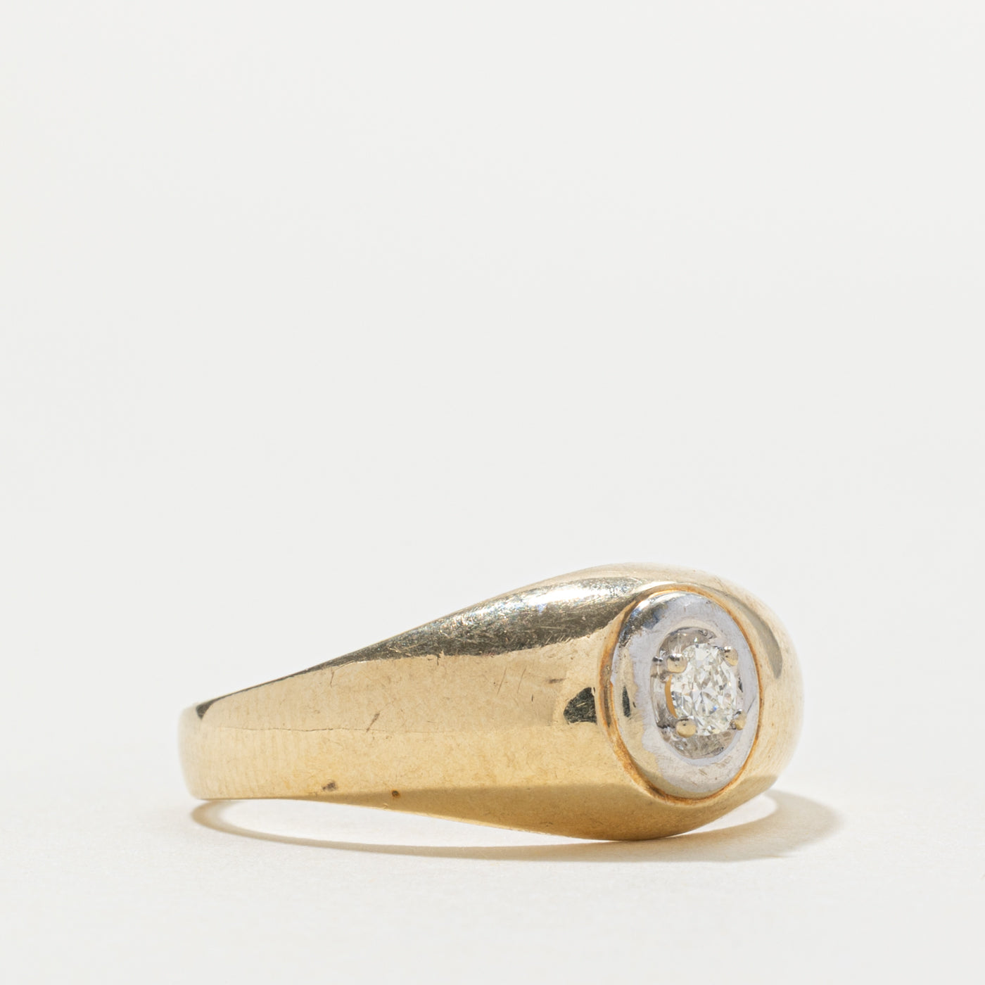 10k Oval Cut Diamond Dome Ring | 0.11ctw | SZ 11.25