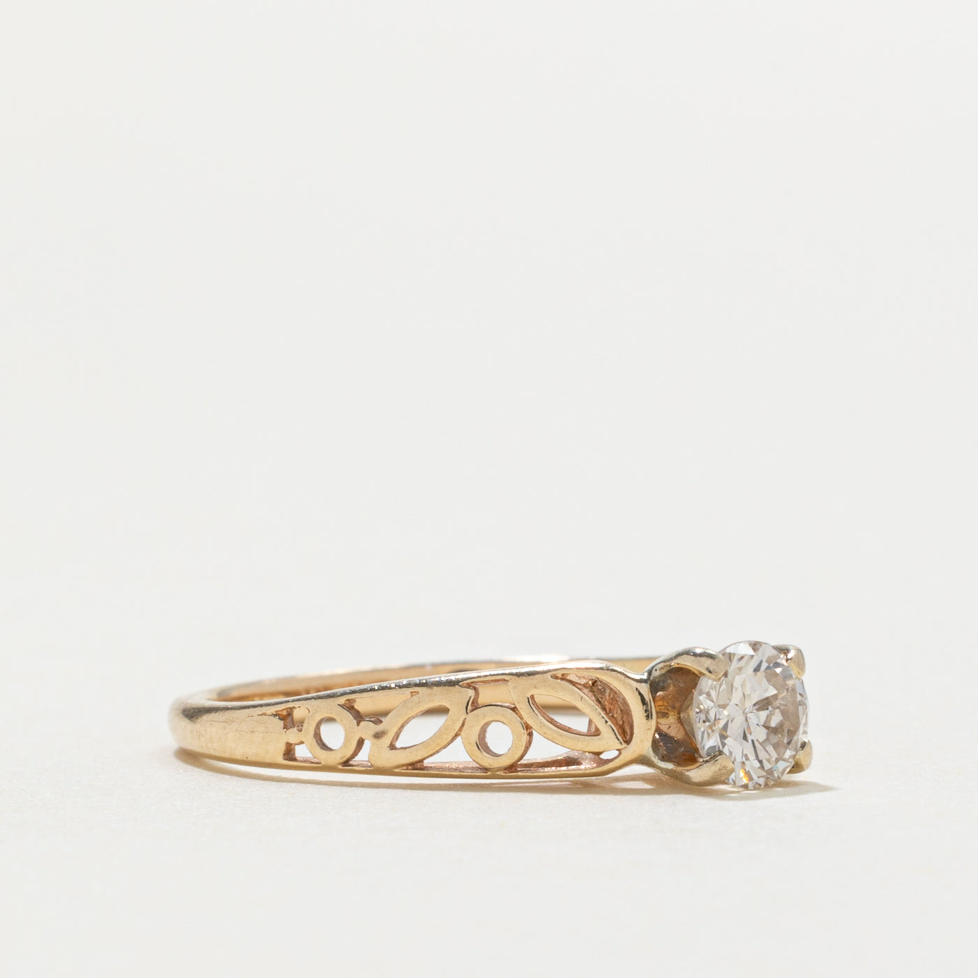 14k Diamond Floral Openwork Ring | 0.36ct SI1 H/I | SZ 6.5