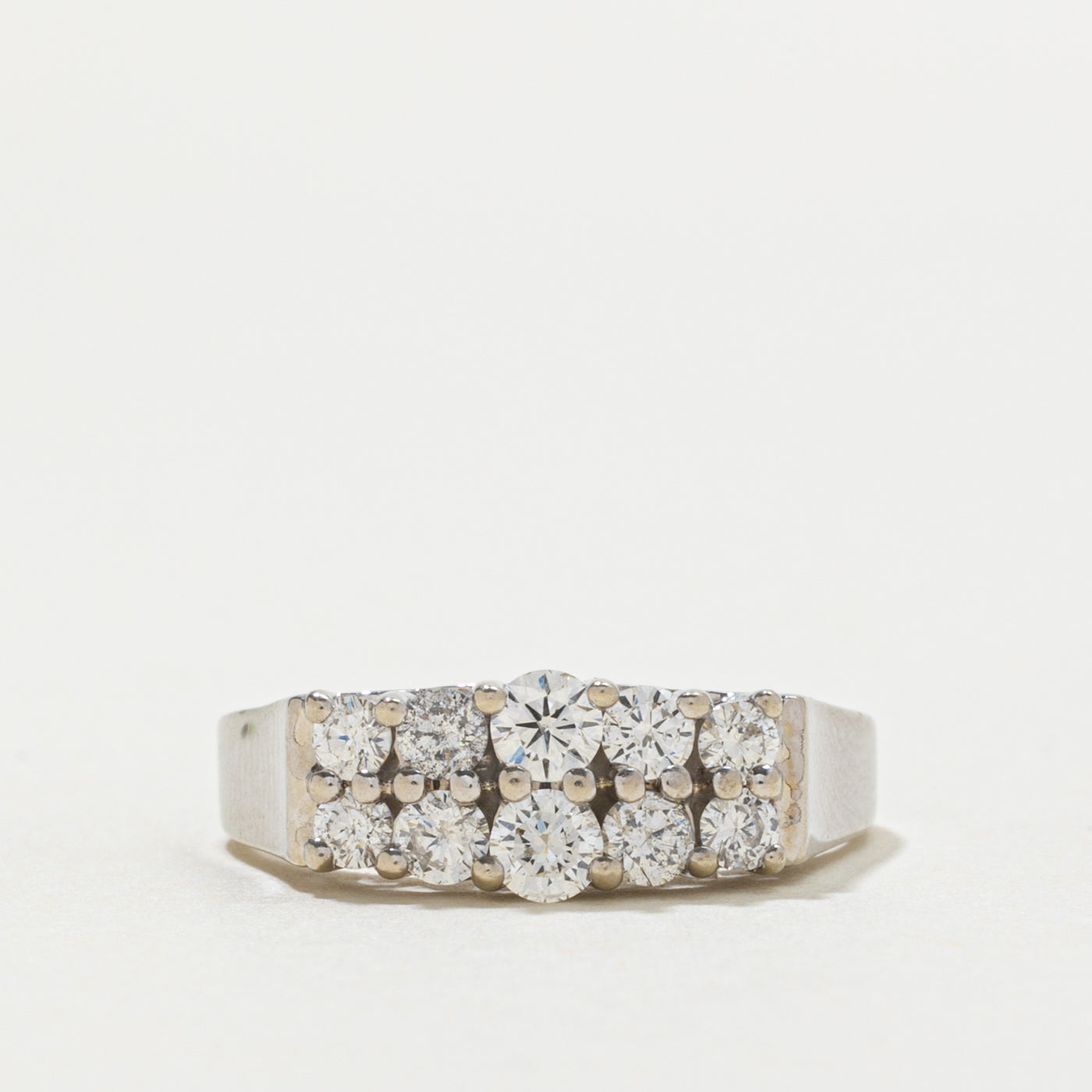 14k Graduating Diamond Double Row Band | 0.20ctw | SZ 6