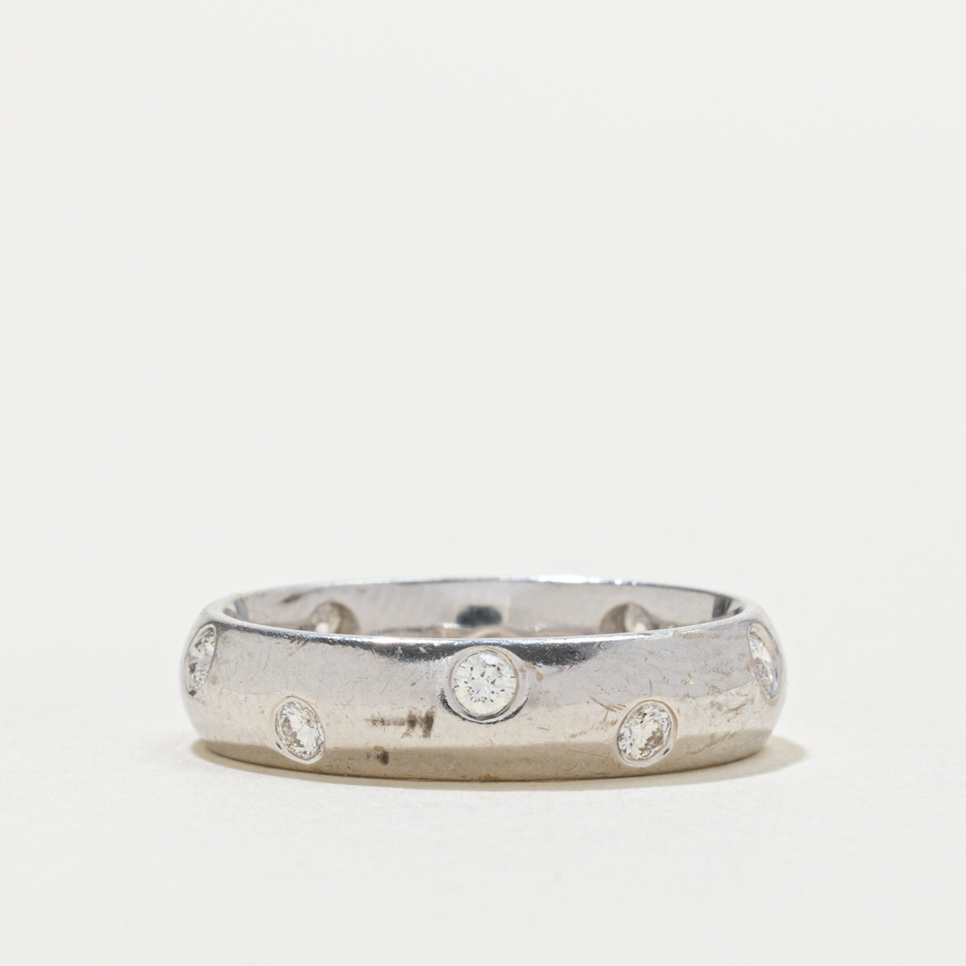 18k Flush Set Scattered Diamond Band | 0.30ctw | 4.75mm | SZ 6