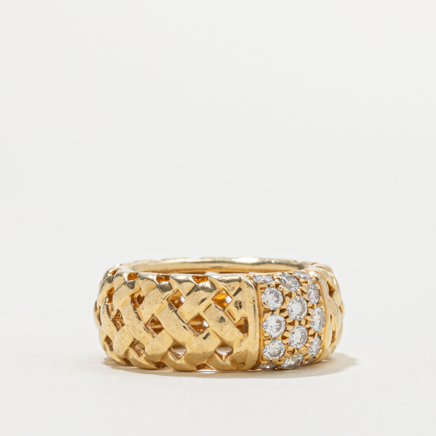 ‘Tiffany & Co’ 18k Diamond Vannerie Ring | 0.55ctw | 8.68mm | SZ 5.5
