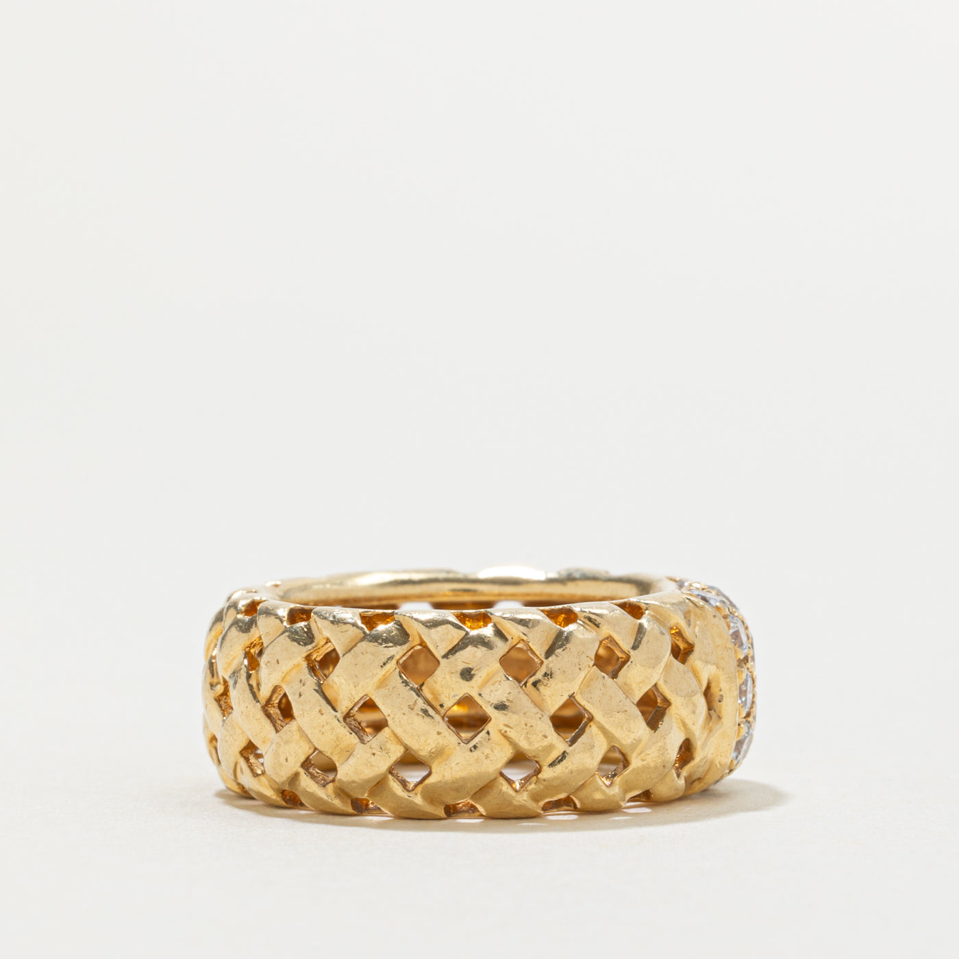 ‘Tiffany & Co’ 18k Diamond Vannerie Ring | 0.55ctw | 8.68mm | SZ 5.5