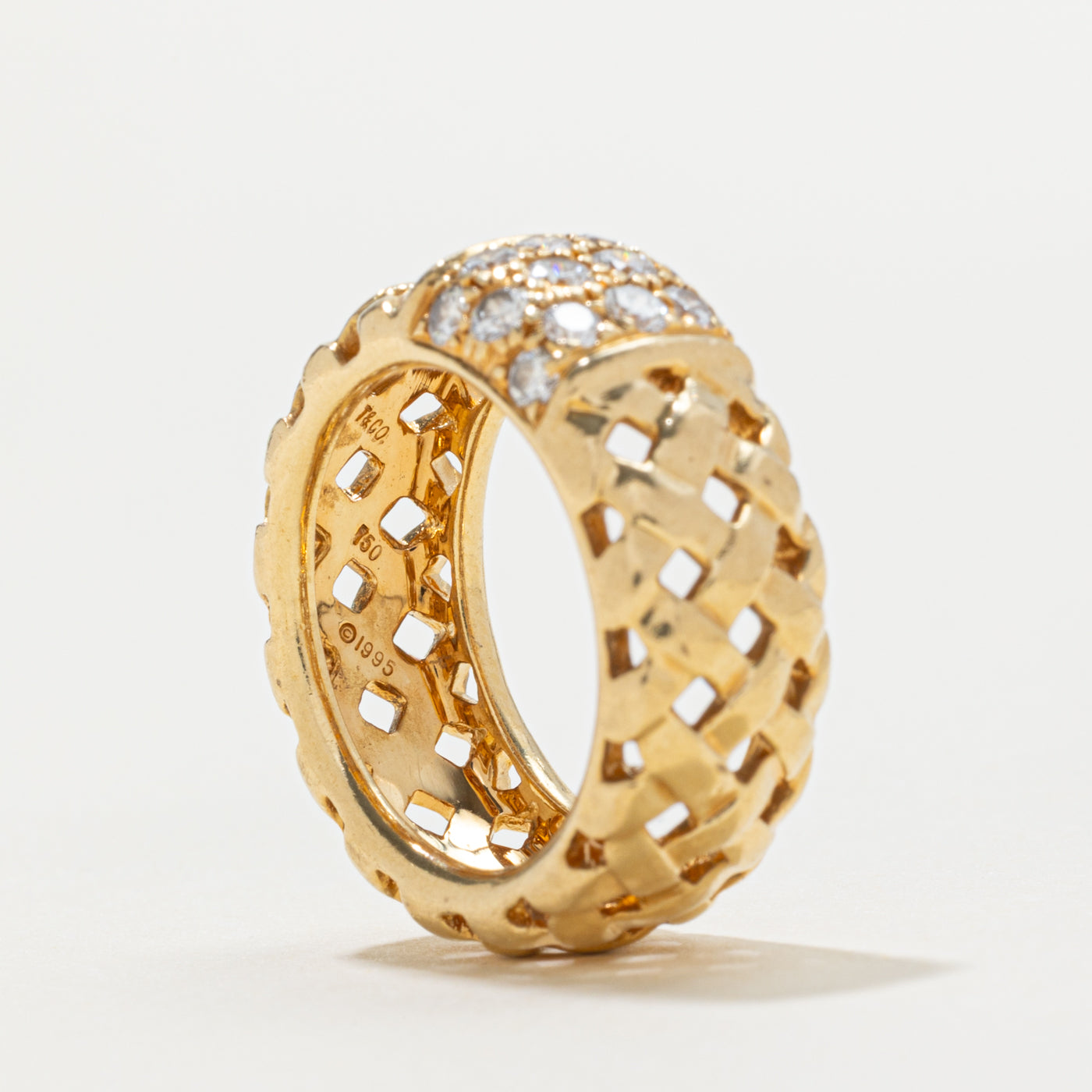 ‘Tiffany & Co’ 18k Diamond Vannerie Ring | 0.55ctw | 8.68mm | SZ 5.5