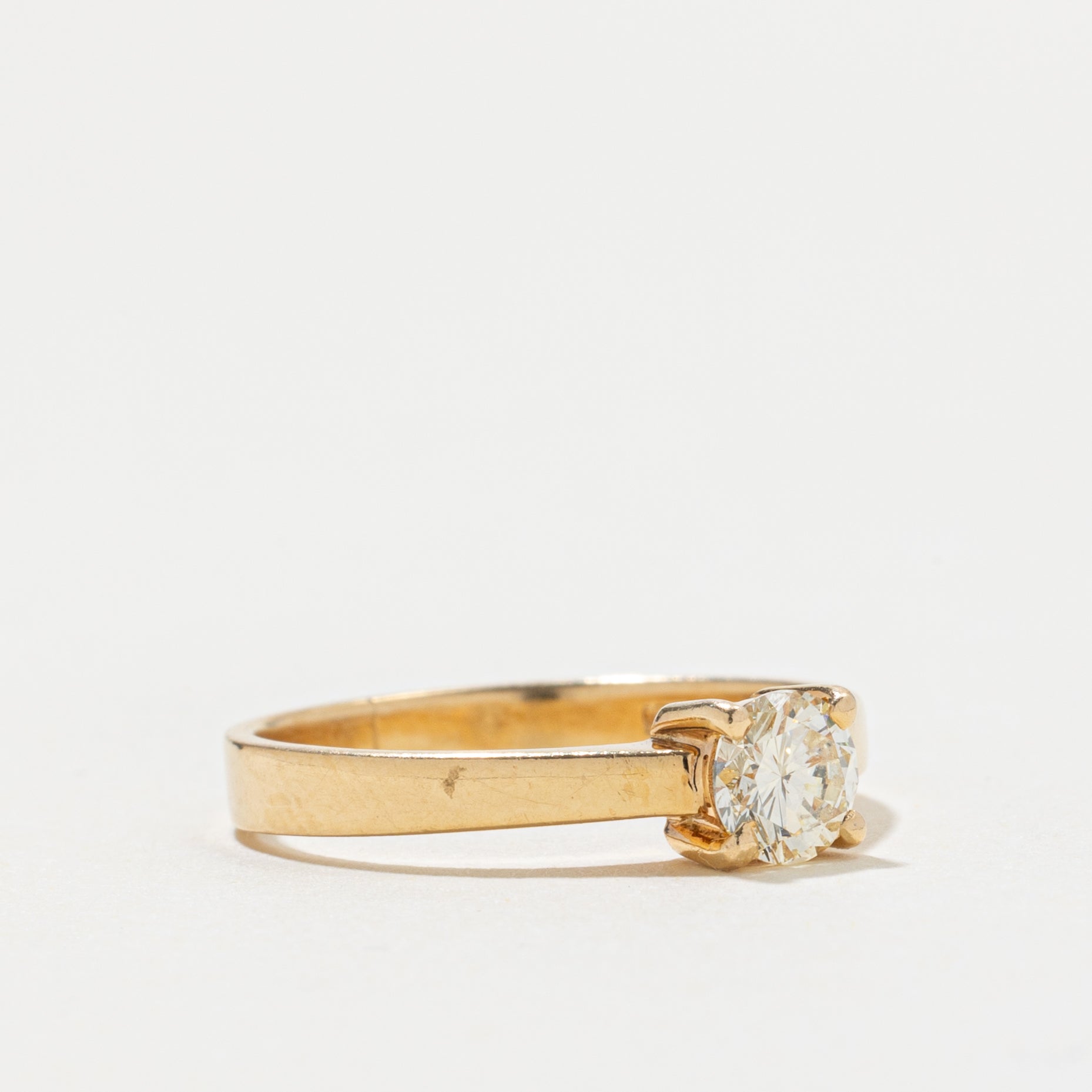 18k Round Brilliant Cut Solitaire Diamond Ring | 0.45ct VS2 J/K | SZ 6.25