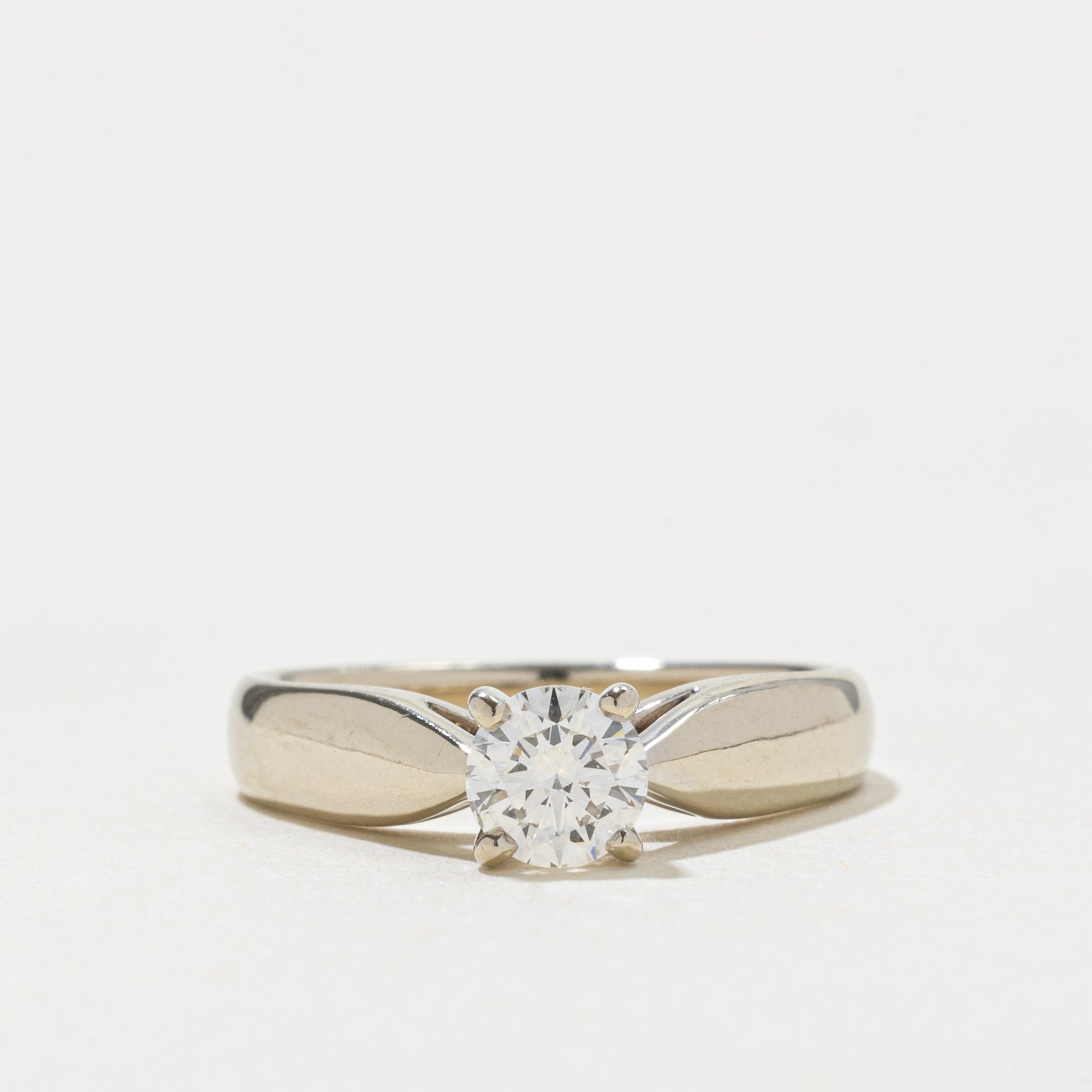 18k Solitaire Diamond Reverse Tapered Ring | 0.48ct VS2/SI1 G/H | SZ 5.75