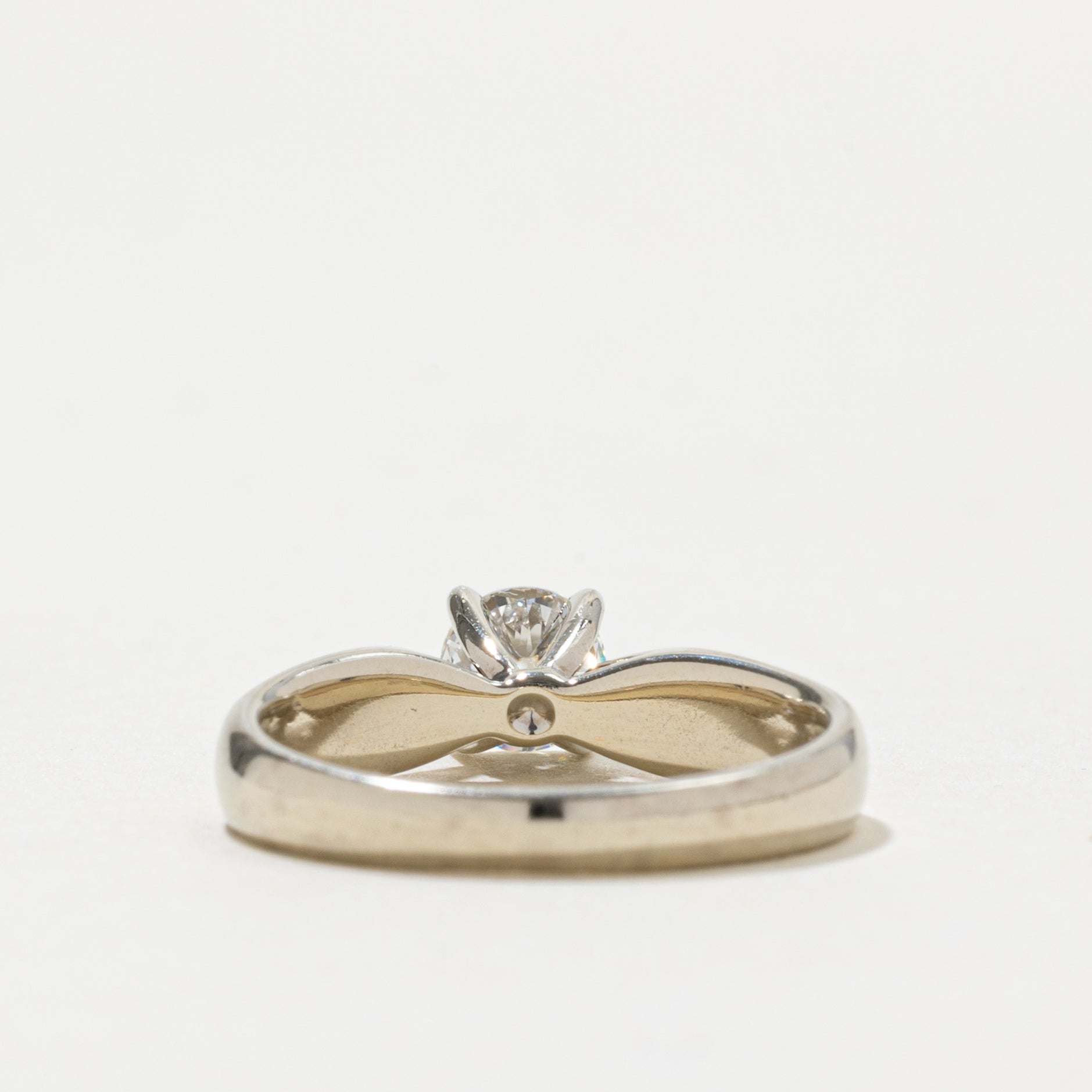 18k Solitaire Diamond Reverse Tapered Ring | 0.48ct VS2/SI1 G/H | SZ 5.75
