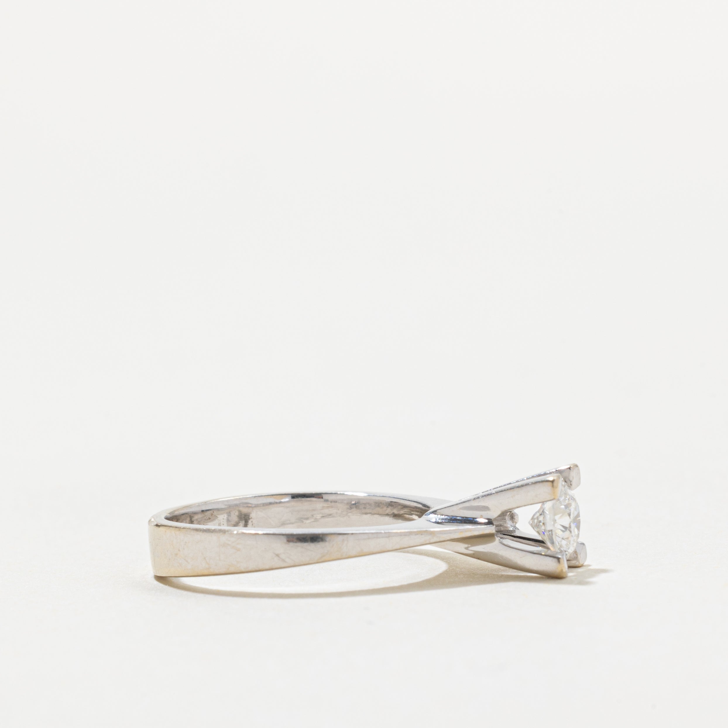 18k Round Brilliant Cut High Set Diamond Ring | 0.31ct SI2 G/H | SZ 4.25