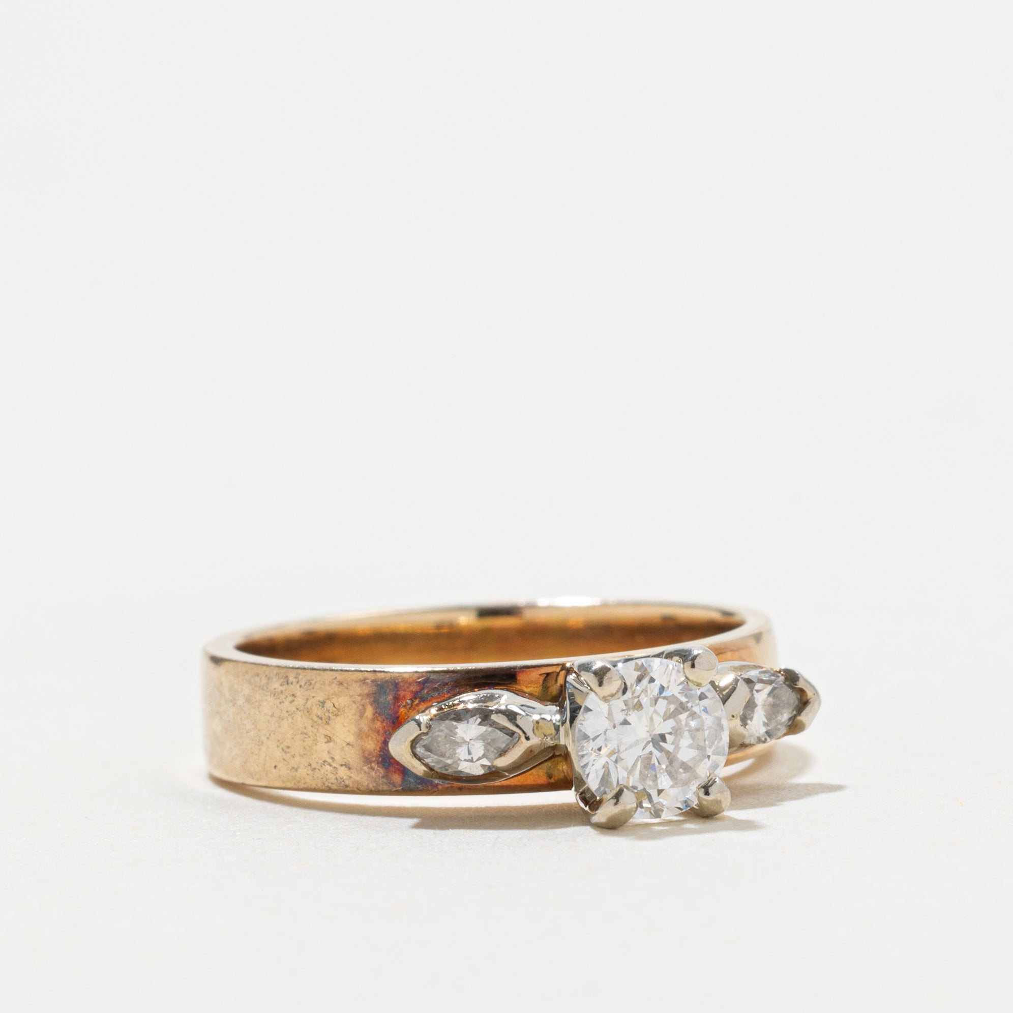 14k Diamond Marquise Cut Accented Ring | 0.45ct SI2 I, 0.20ctw | SZ 5.75