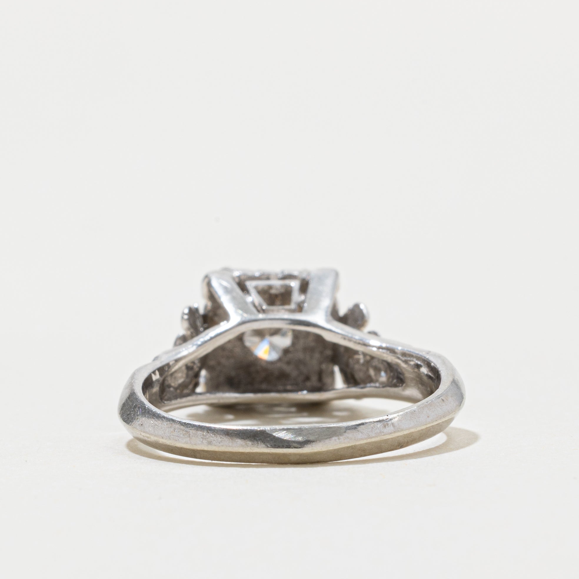 14k Illusion Set Diamond Floral Accented Ring | 0.43ct SI2 J | SZ 6.25