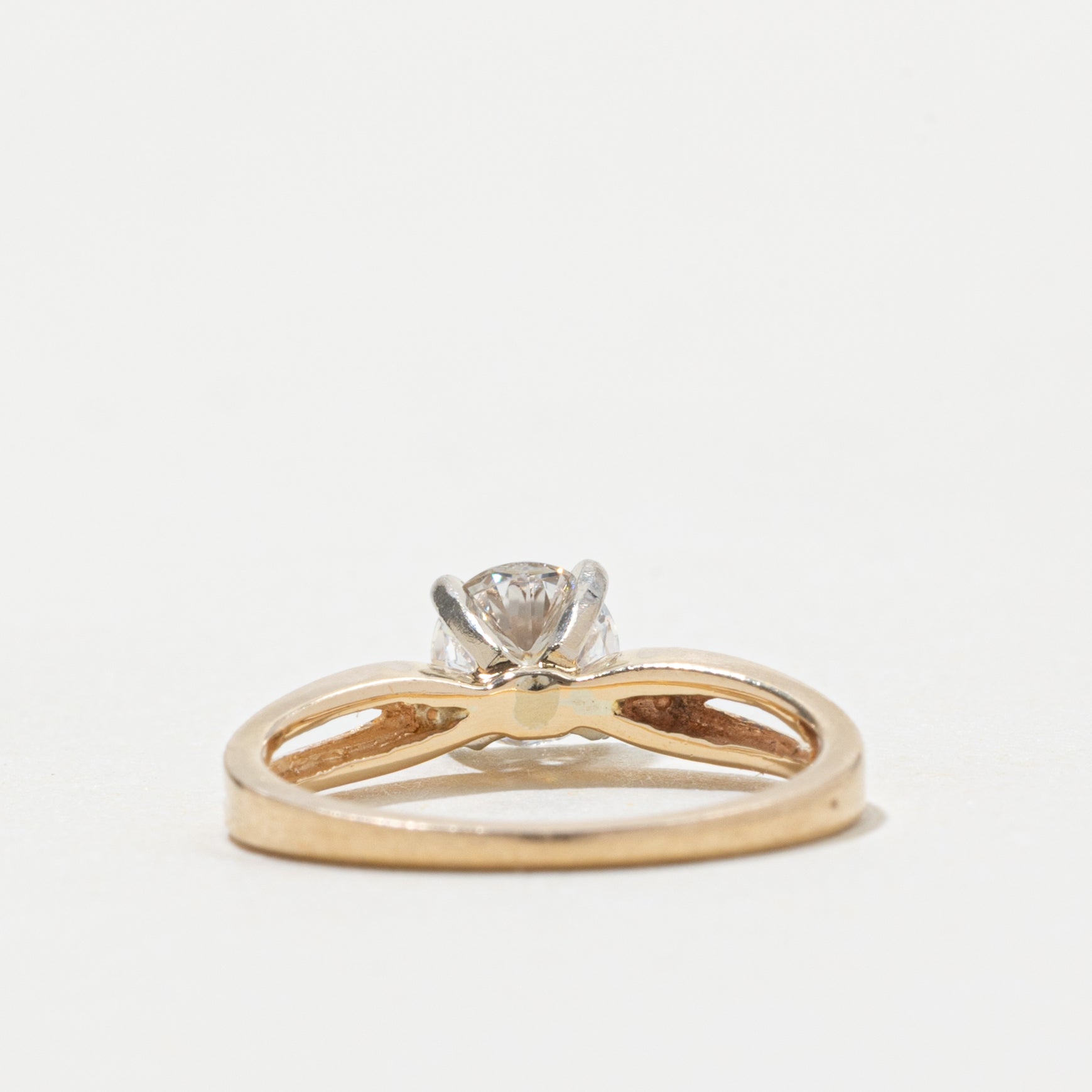 14k Solitaire Diamond Open Shank Ring | 0.55ct VS1 I | SZ 3.75