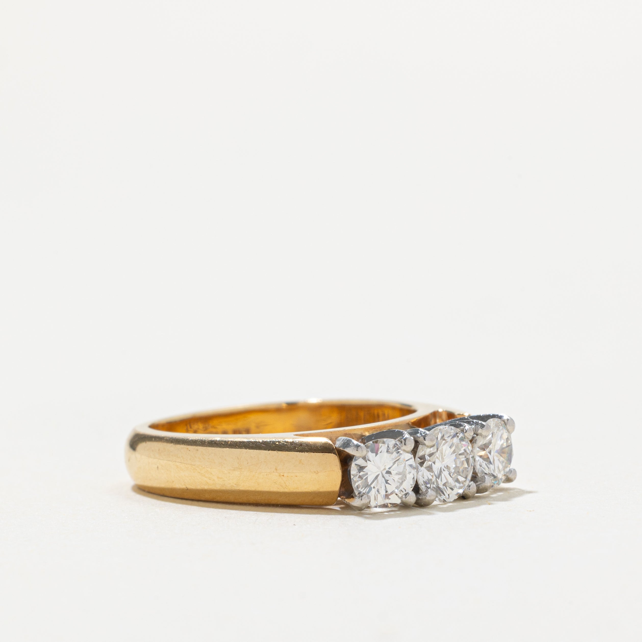 18k Three Stone Diamond Ring | 0.40ct SI1 H, 0.60ctw | SZ 6
