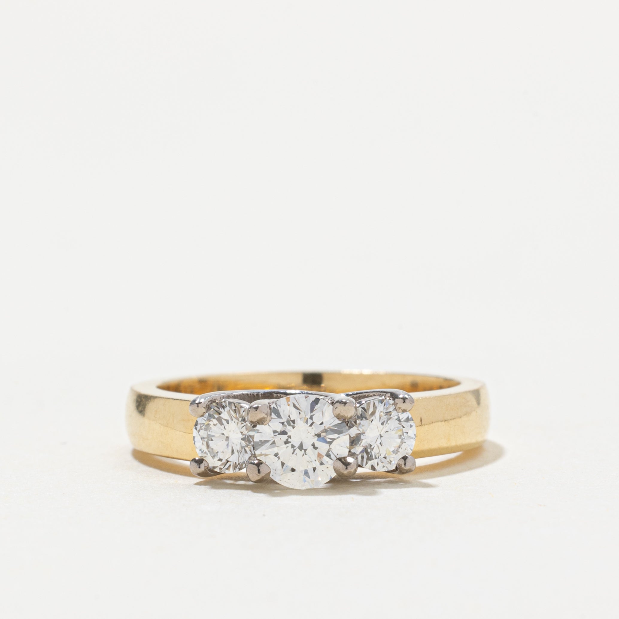 18k Three Stone Diamond Ring | 0.48ct SI1 F/G, 0.42ctw | SZ 6.5