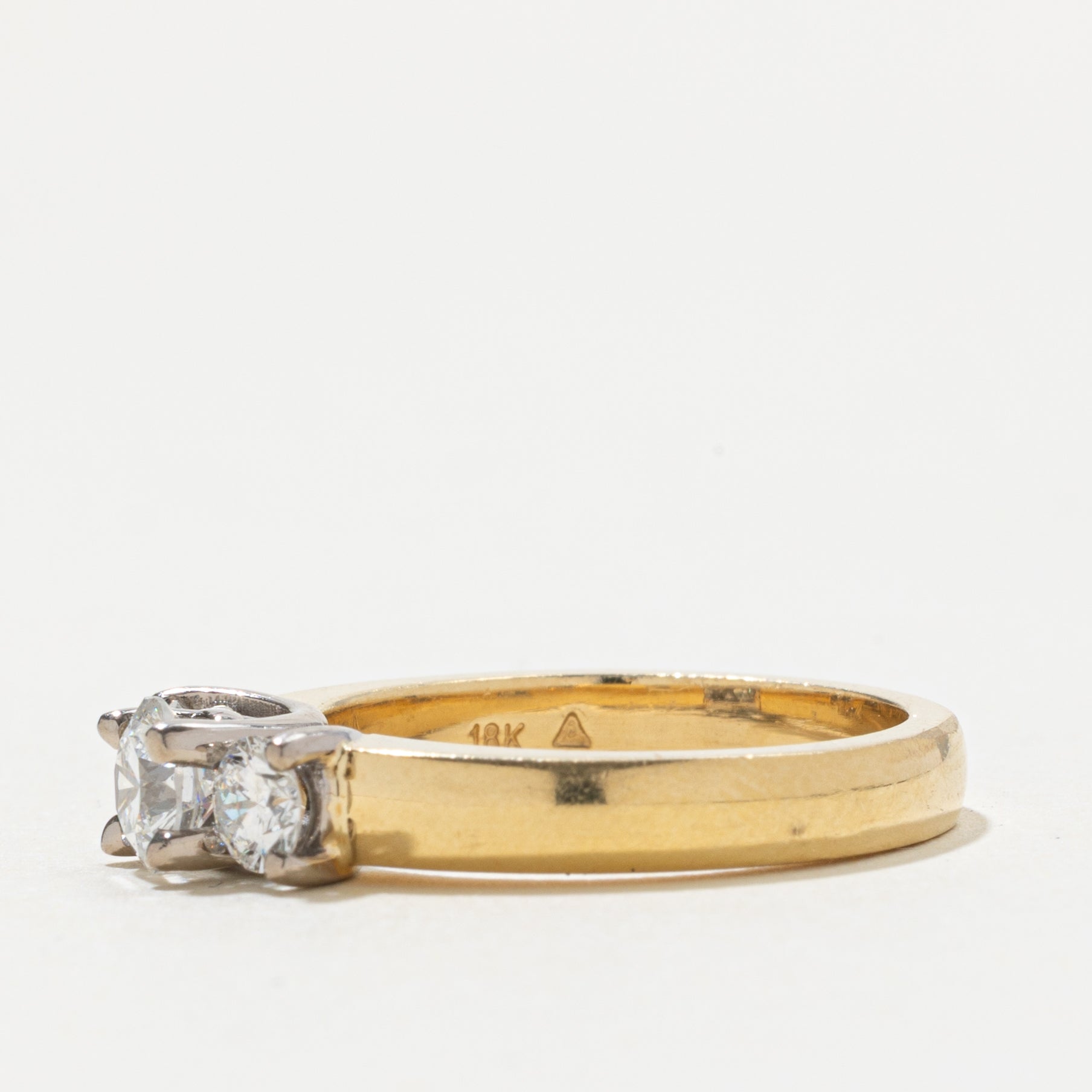 18k Three Stone Diamond Ring | 0.48ct SI1 F/G, 0.42ctw | SZ 6.5