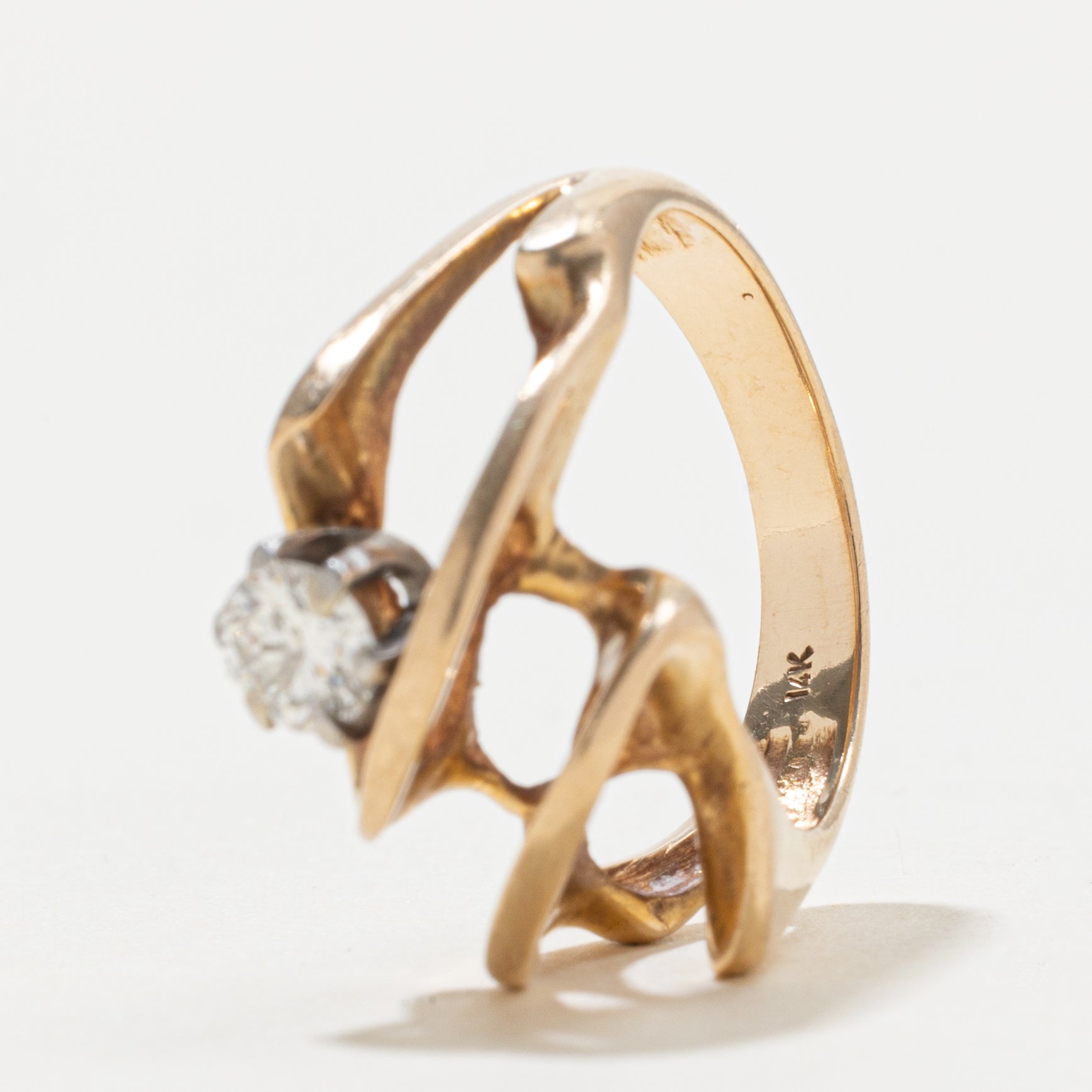 14k Diamond Openwork Abstract Ring | 0.37ct VS2 H | SZ 6.25