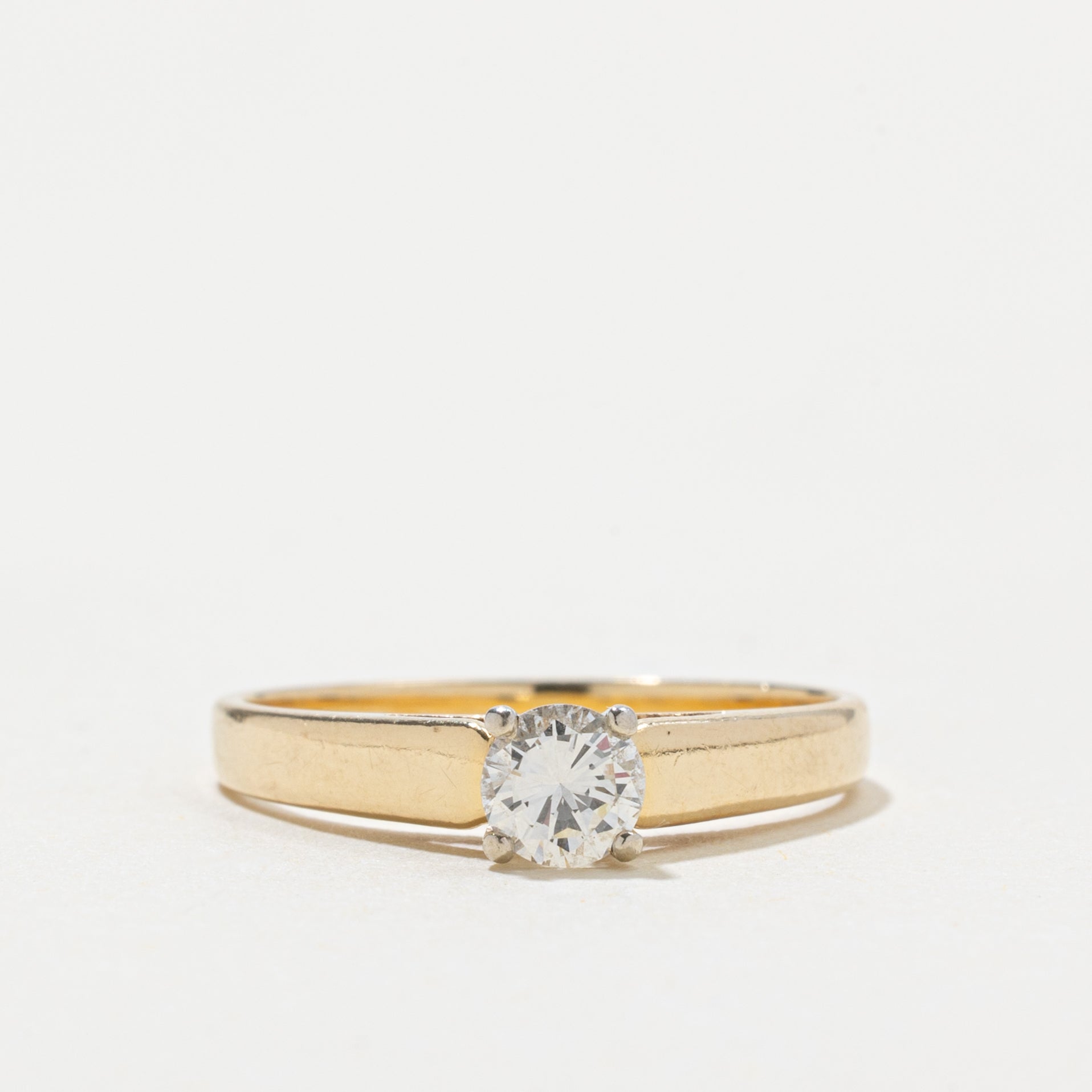 14k Round Brilliant Diamond Solitaire Ring | 0.33ct | SZ 6.75