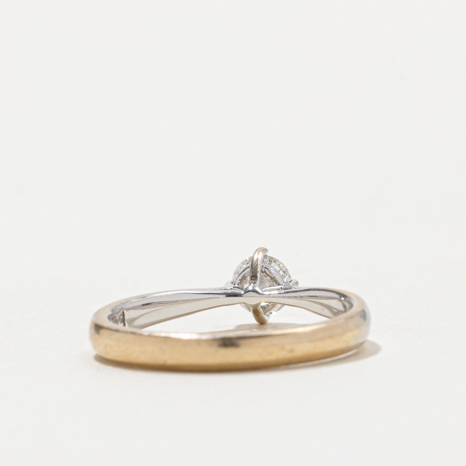 Birmingham 18k Solitaire Diamond Reverse Tapered Ring | 0.37ct I1 E | SZ 6.25