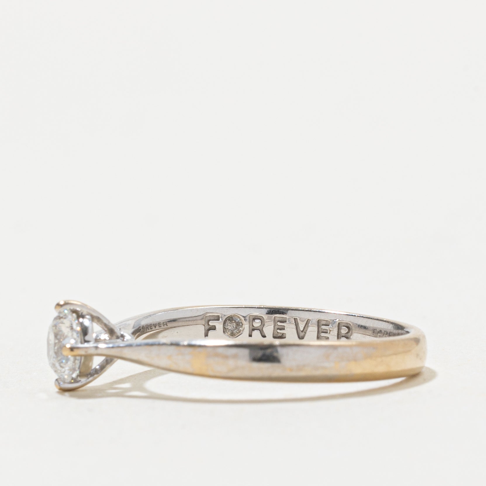 Birmingham 18k Solitaire Diamond Reverse Tapered Ring | 0.37ct I1 E | SZ 6.25
