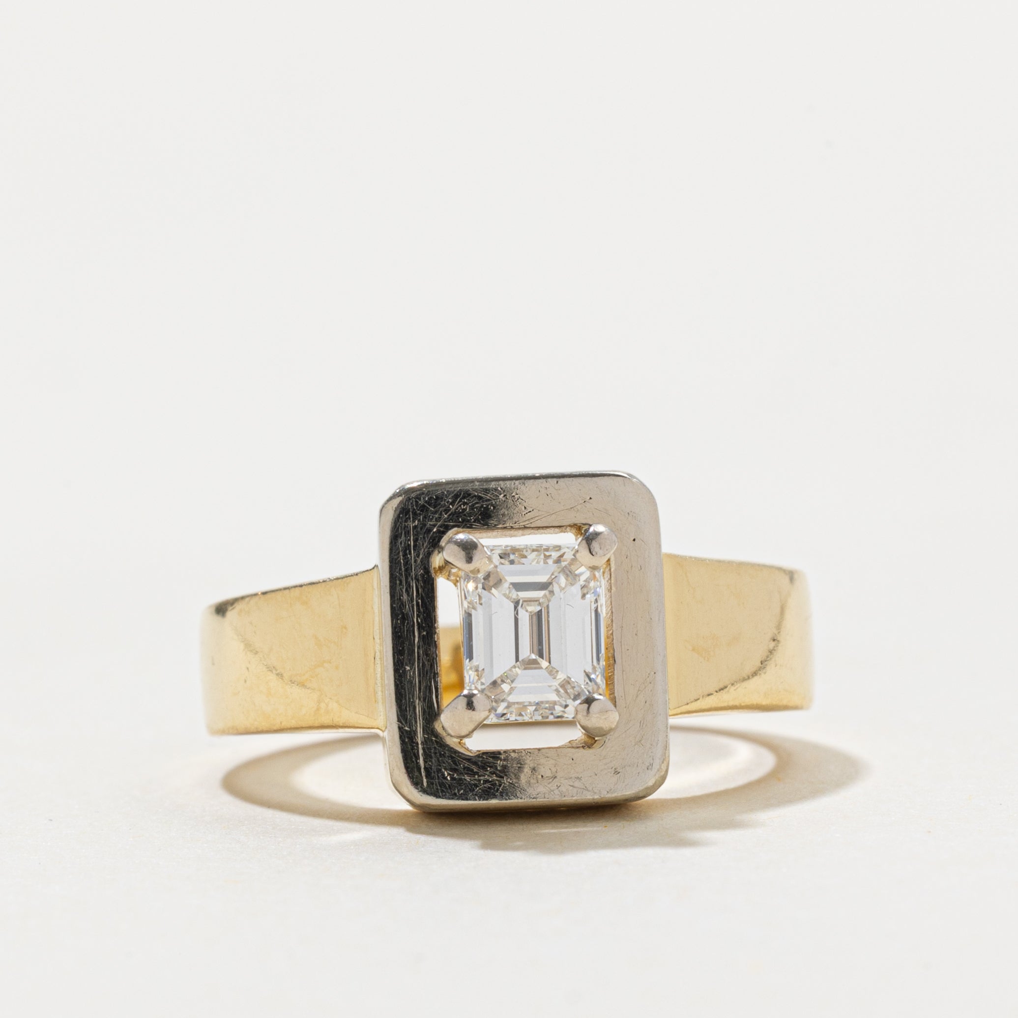 18k Emerald Cut Diamond Framed Ring | 0.57ct VS1 G/H | SZ 5.5