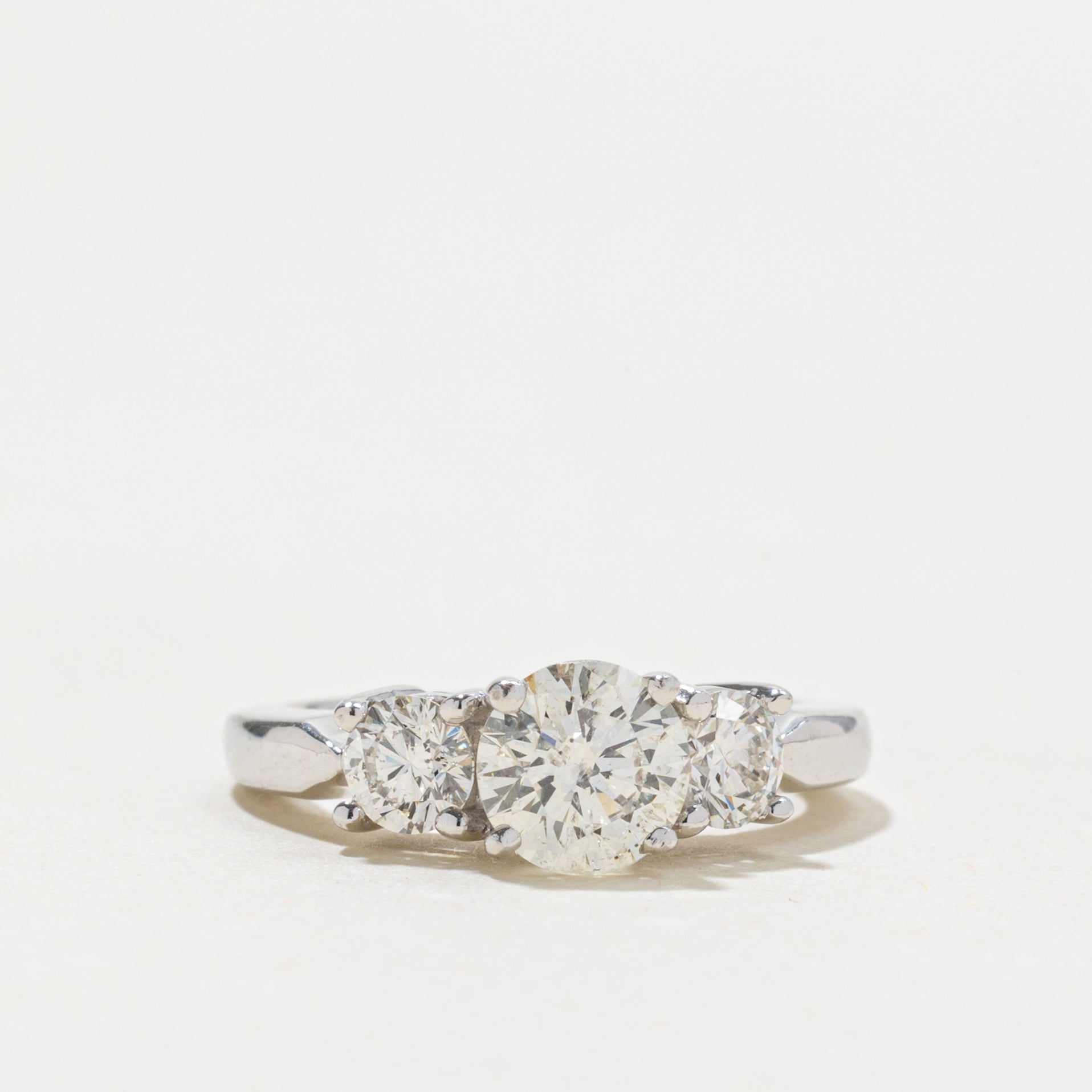 14k Three Stone Diamond Ring | 0.78ct I1 I/J, 0.80ctw | SZ 3.75